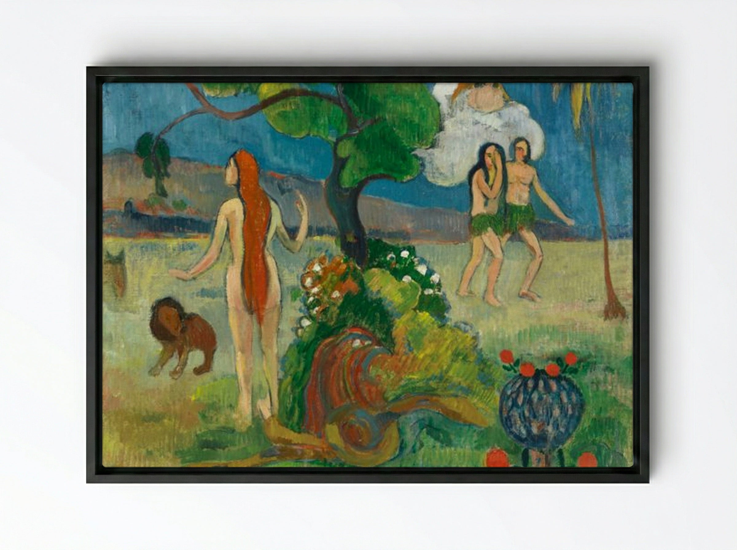 Paradise Lost - Paul Gauguin - Framed Canvas Black