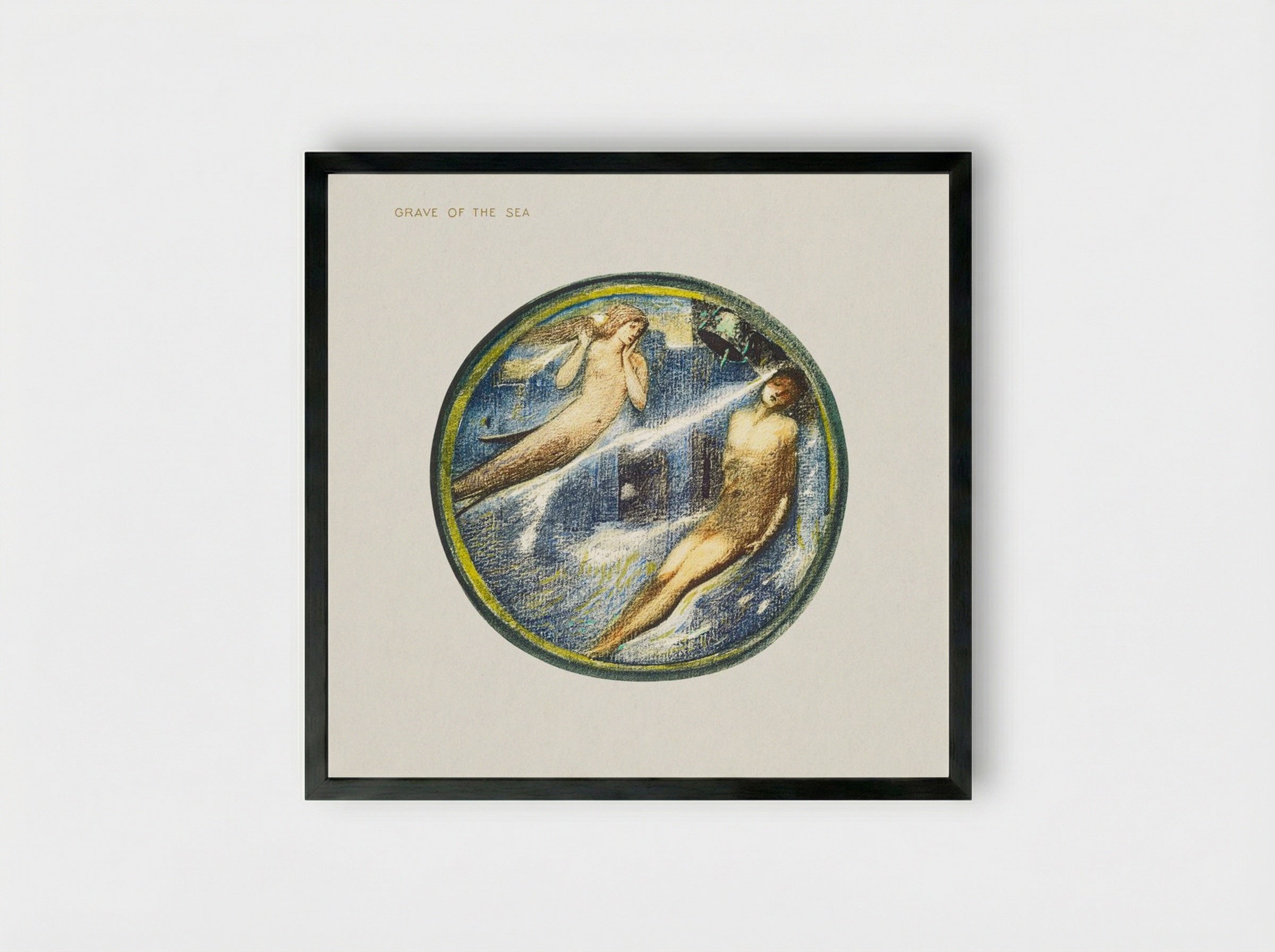 Grave of the Sea, from The Flower Book - Edward Burne-Jones - Framed Print Black
