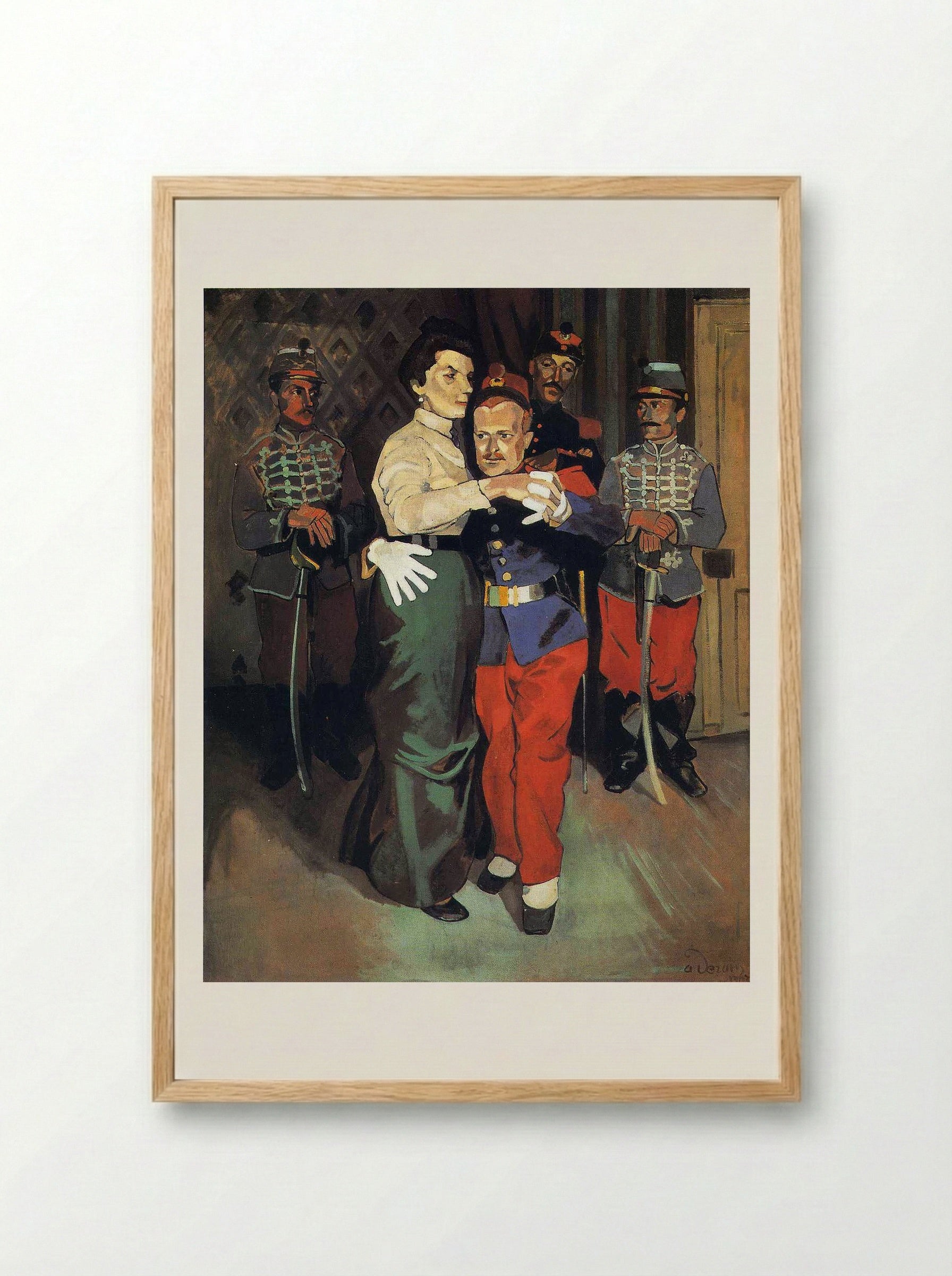 Ball of Soldiers in Suresnes - Gustave Verbeek - Framed Print Wood