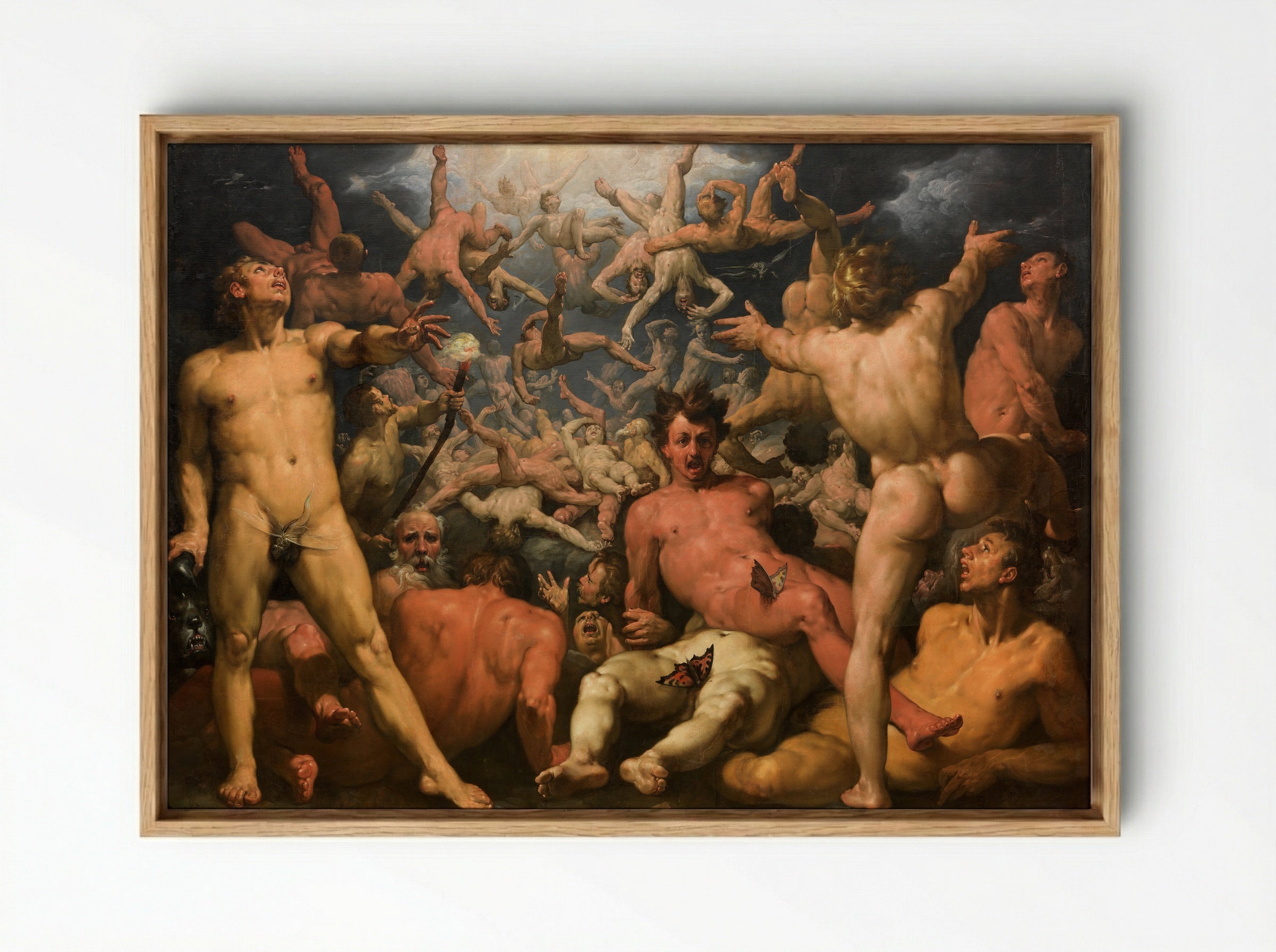 The Fall of the Titans - Cornelis Cornelisz. van Haarlem - Framed Canvas Wood