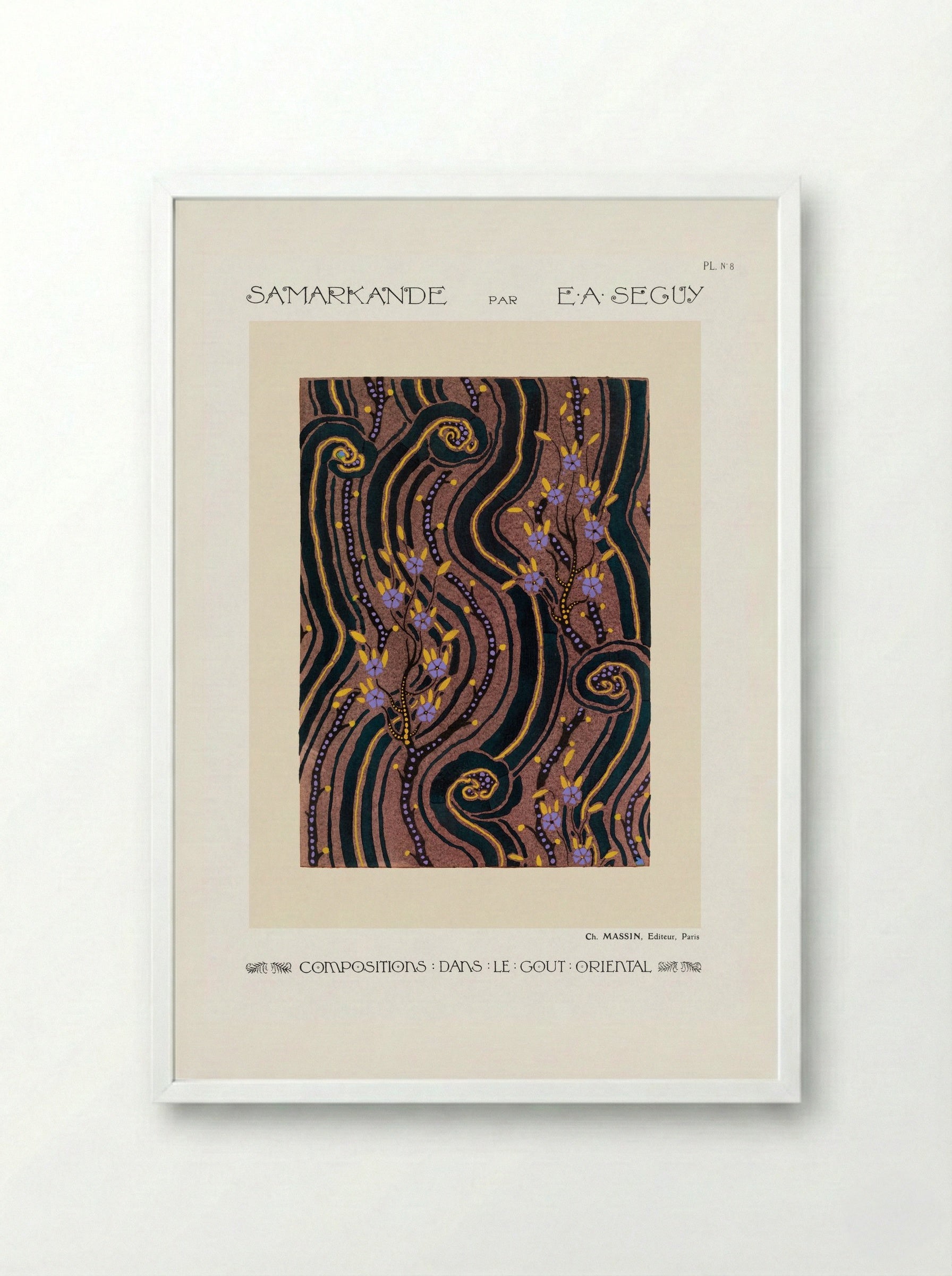 Samarkande (Plate 8, Compositions in the Oriental Style) - Émile-Allain Séguy - Framed Print White
