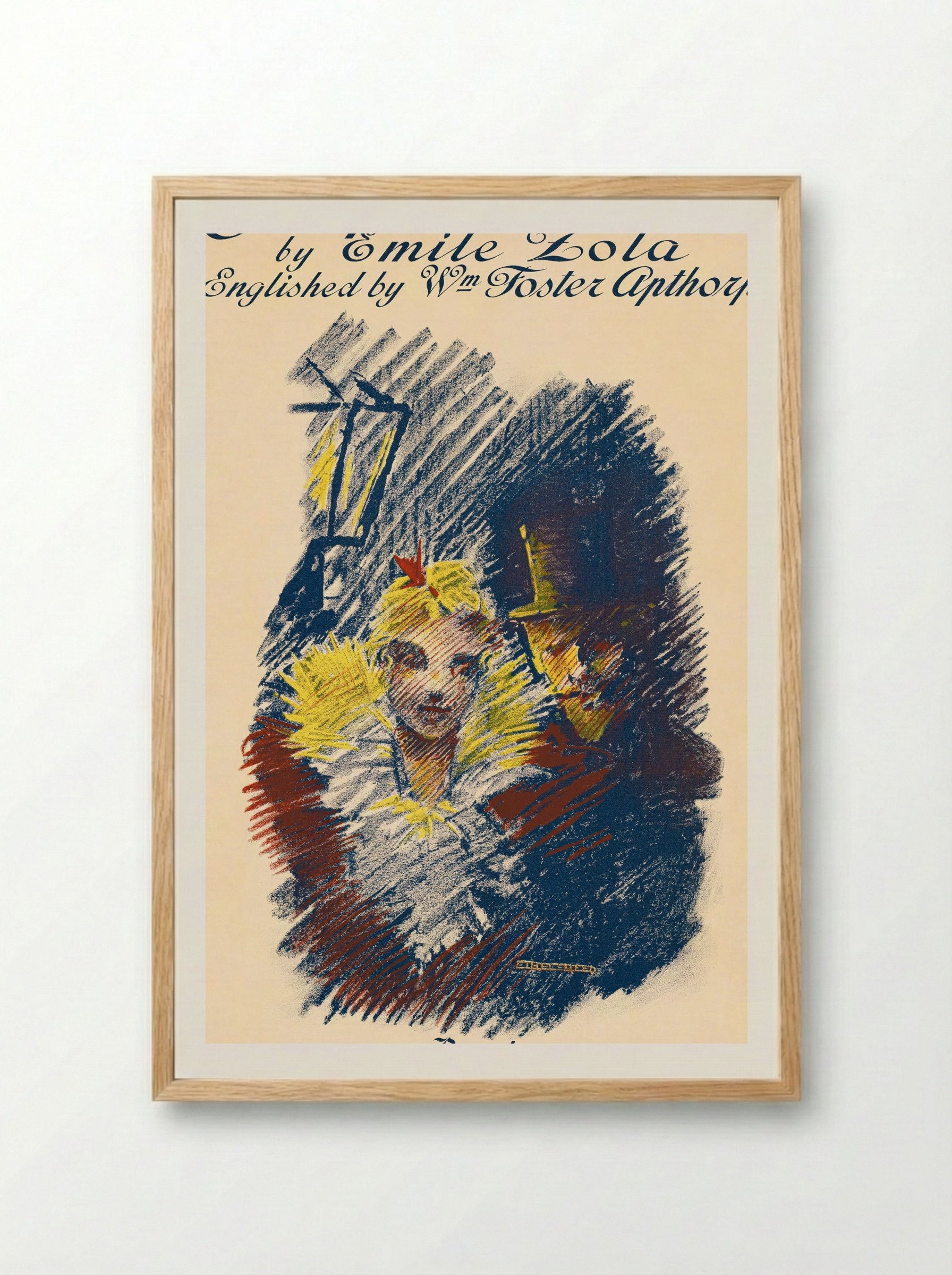 Jacques Damour by Emile Zola - Ethel Reed - Framed Print Wood