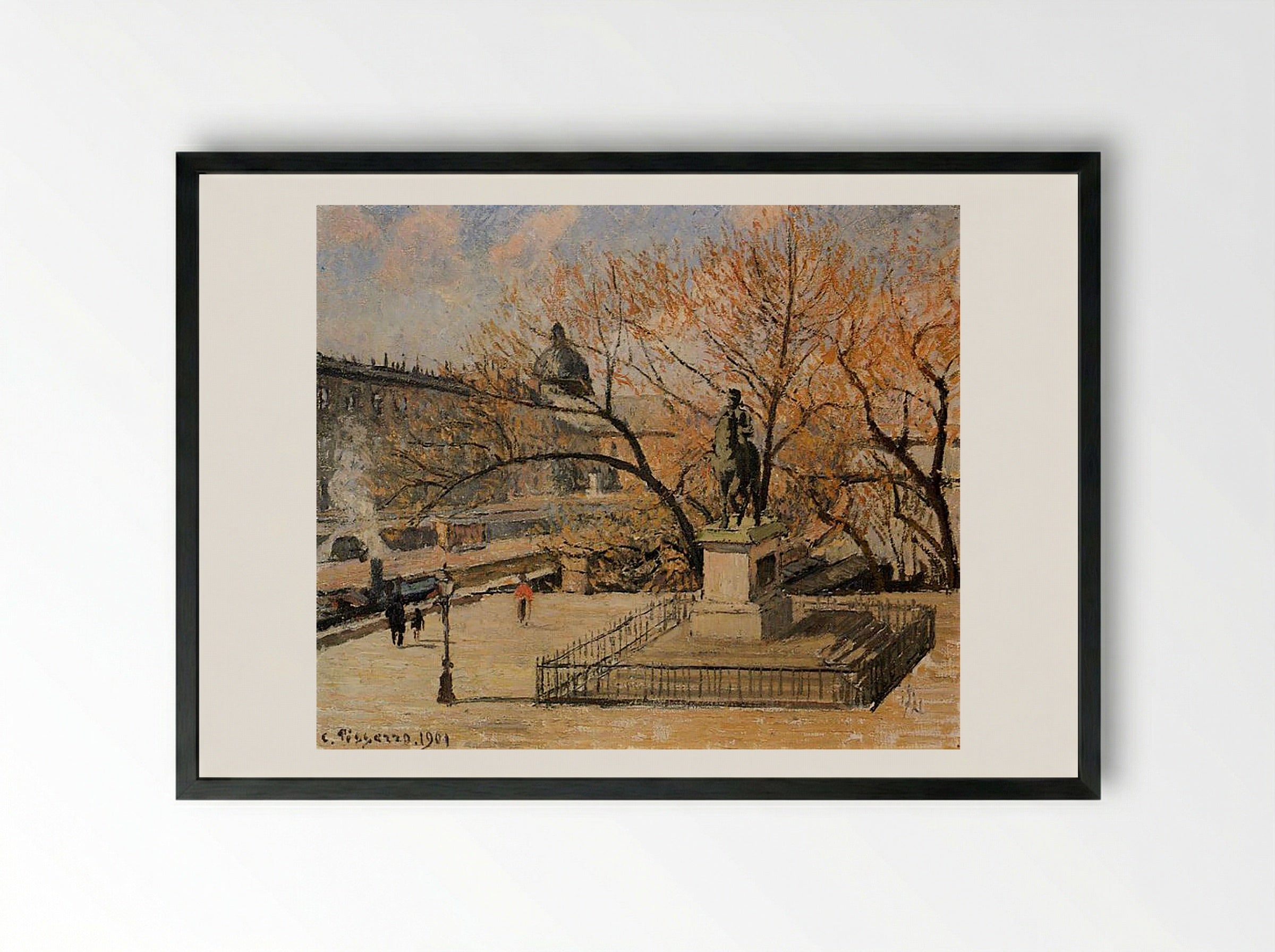 The Pont Neuf - Camille Pissarro - Framed Print Black