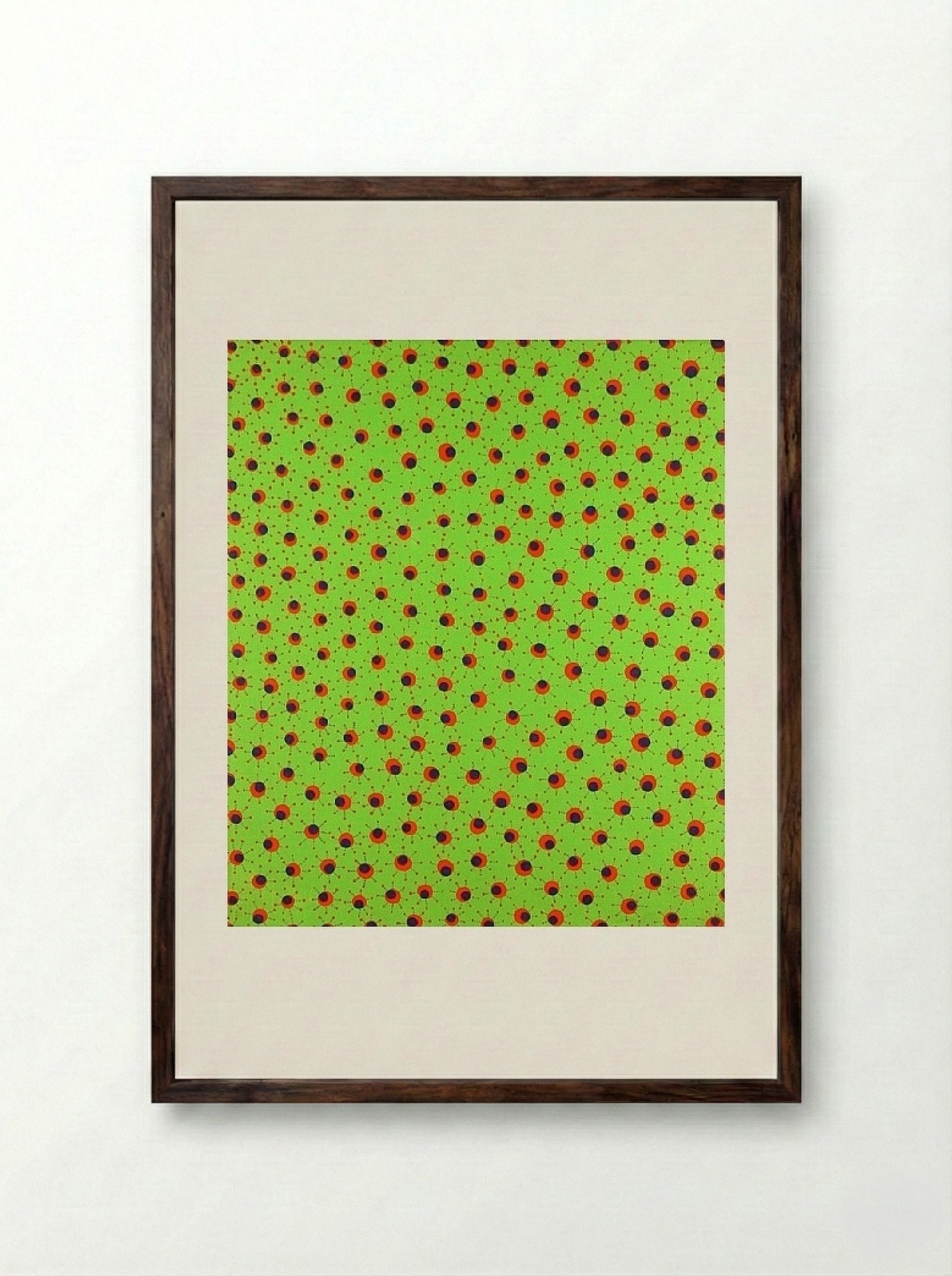 Fields in Spring - Yayoi Kusama - Framed Print Dark Wood