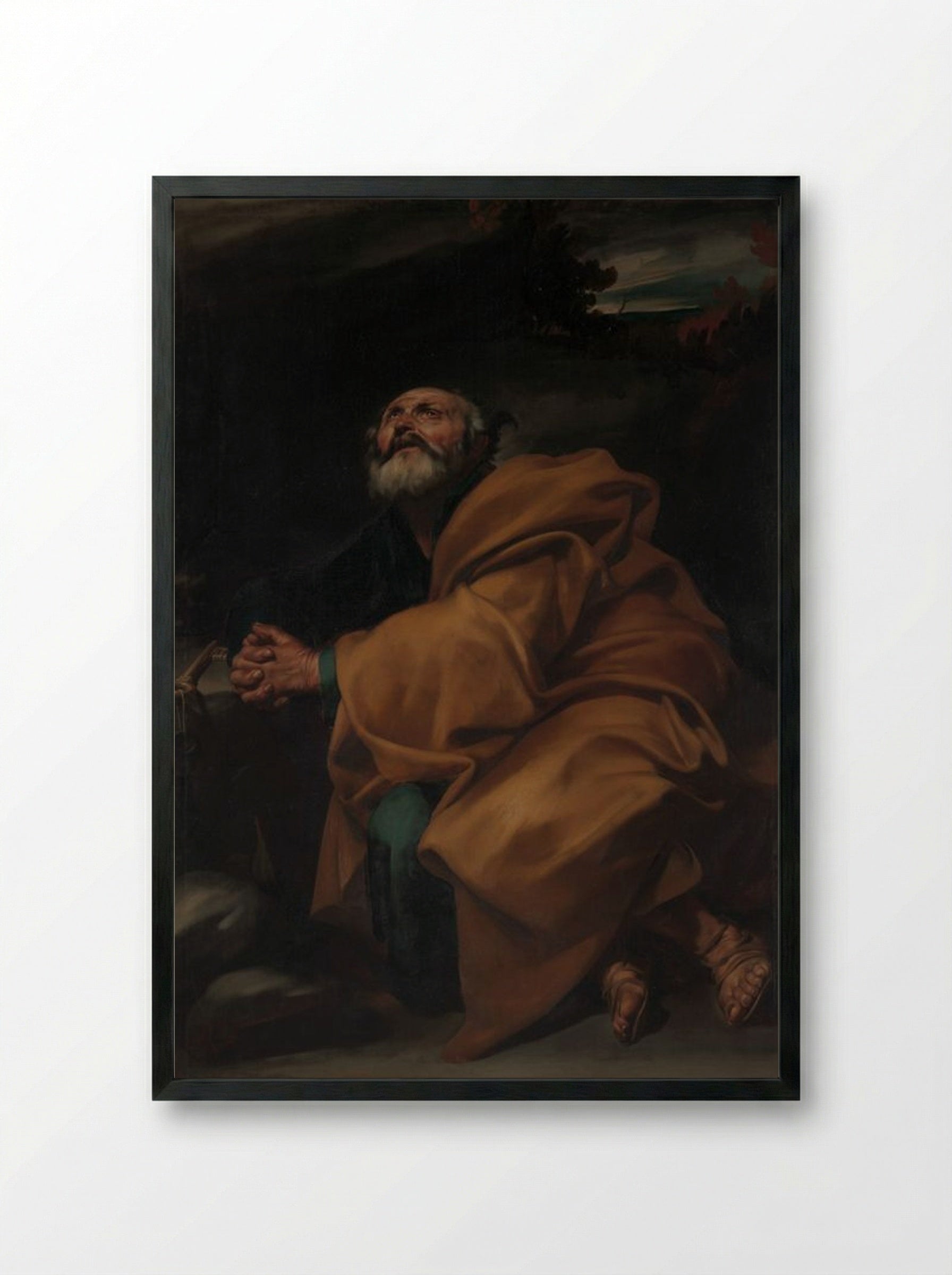 The Tears of Saint Peter - Jusepe de Ribera - Framed Print Black