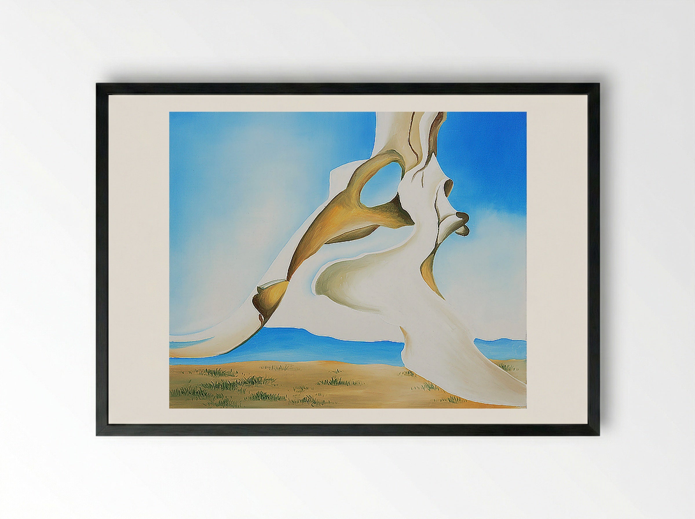 Pelvis with the Distance - Georgia O'Keeffe - Framed Print Black