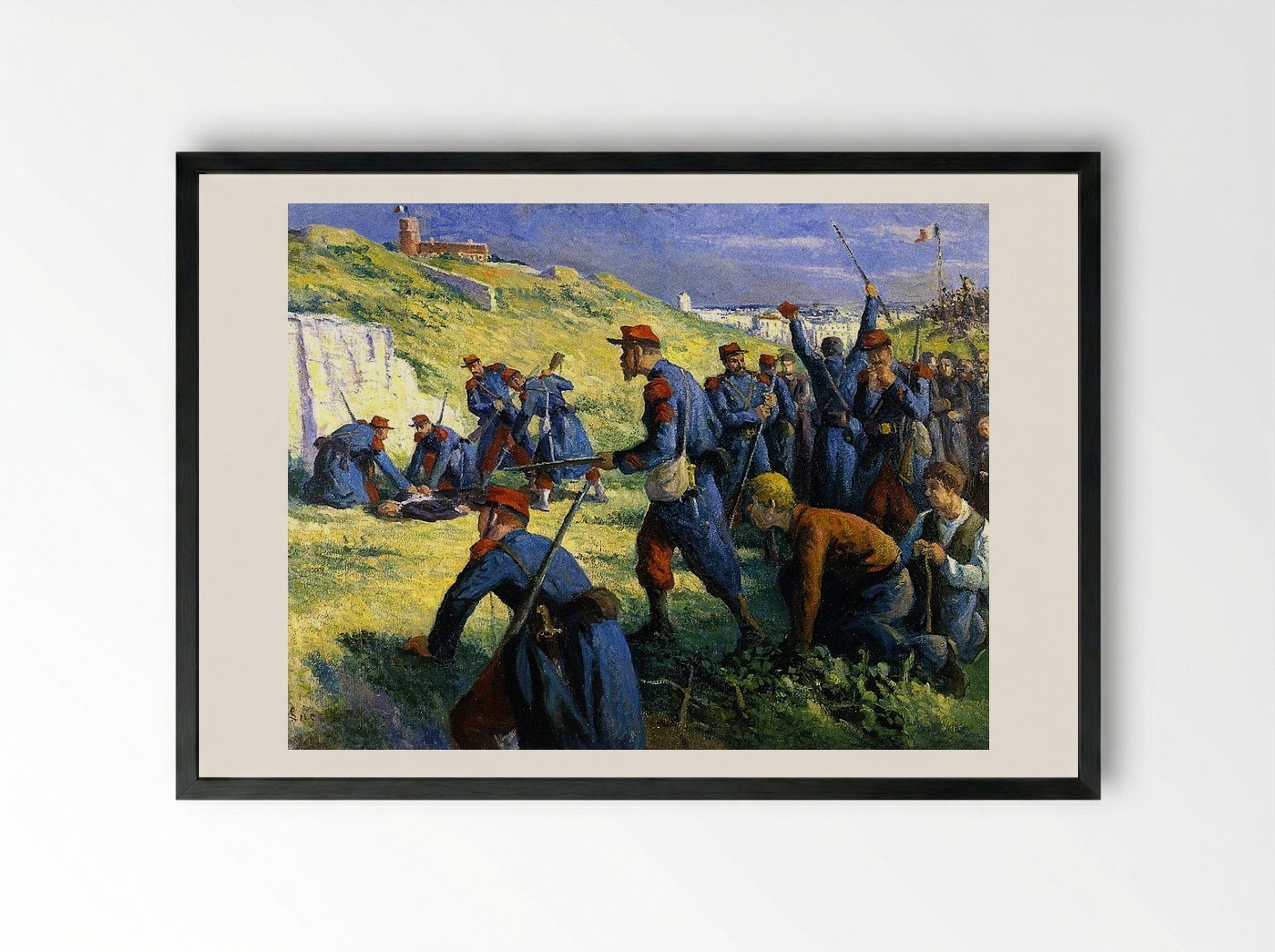The Execution of Varlin - Maximilien Luce - Framed Print Black