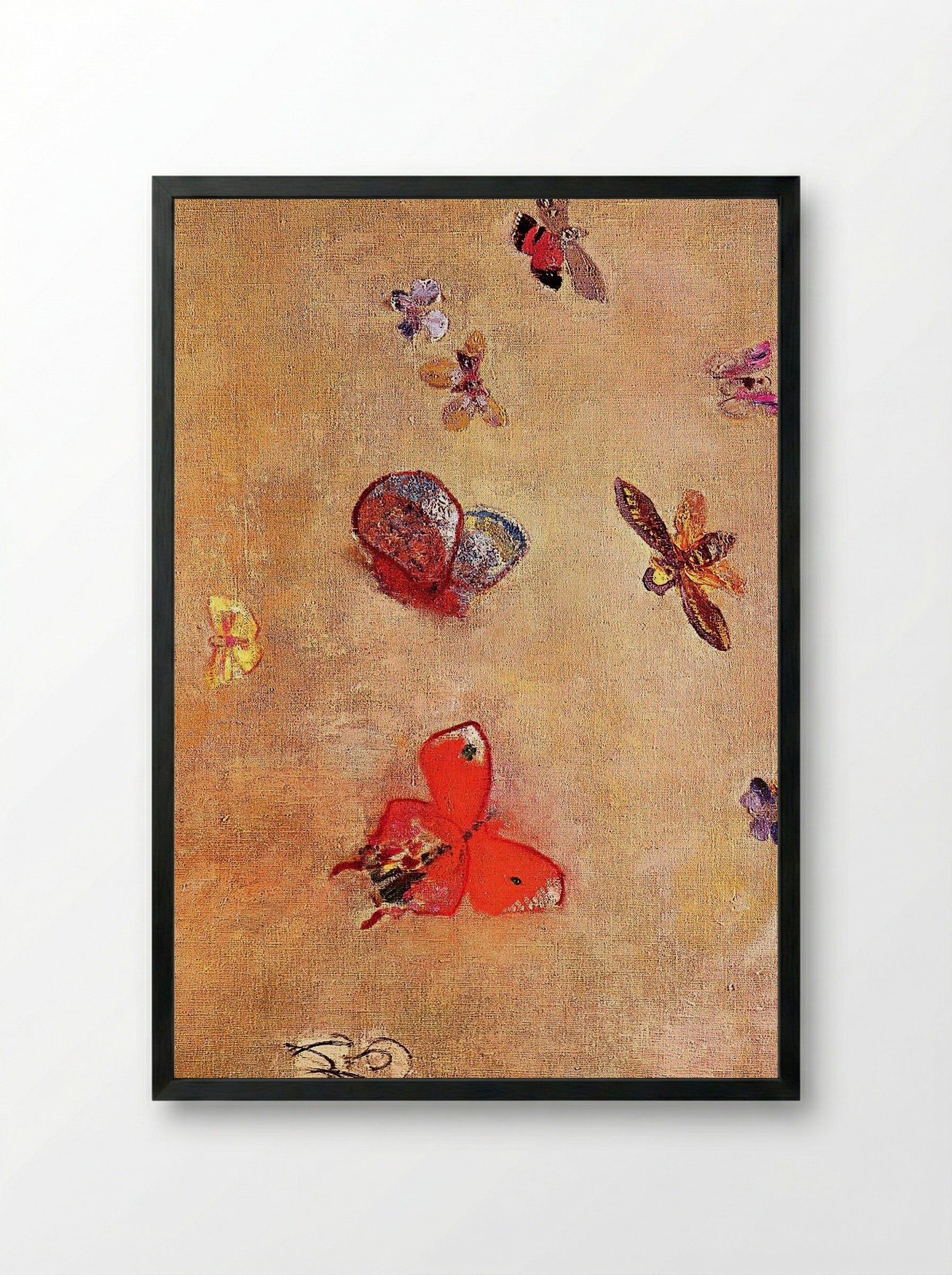 Butterflies - Odilon Redon - Framed Print Black