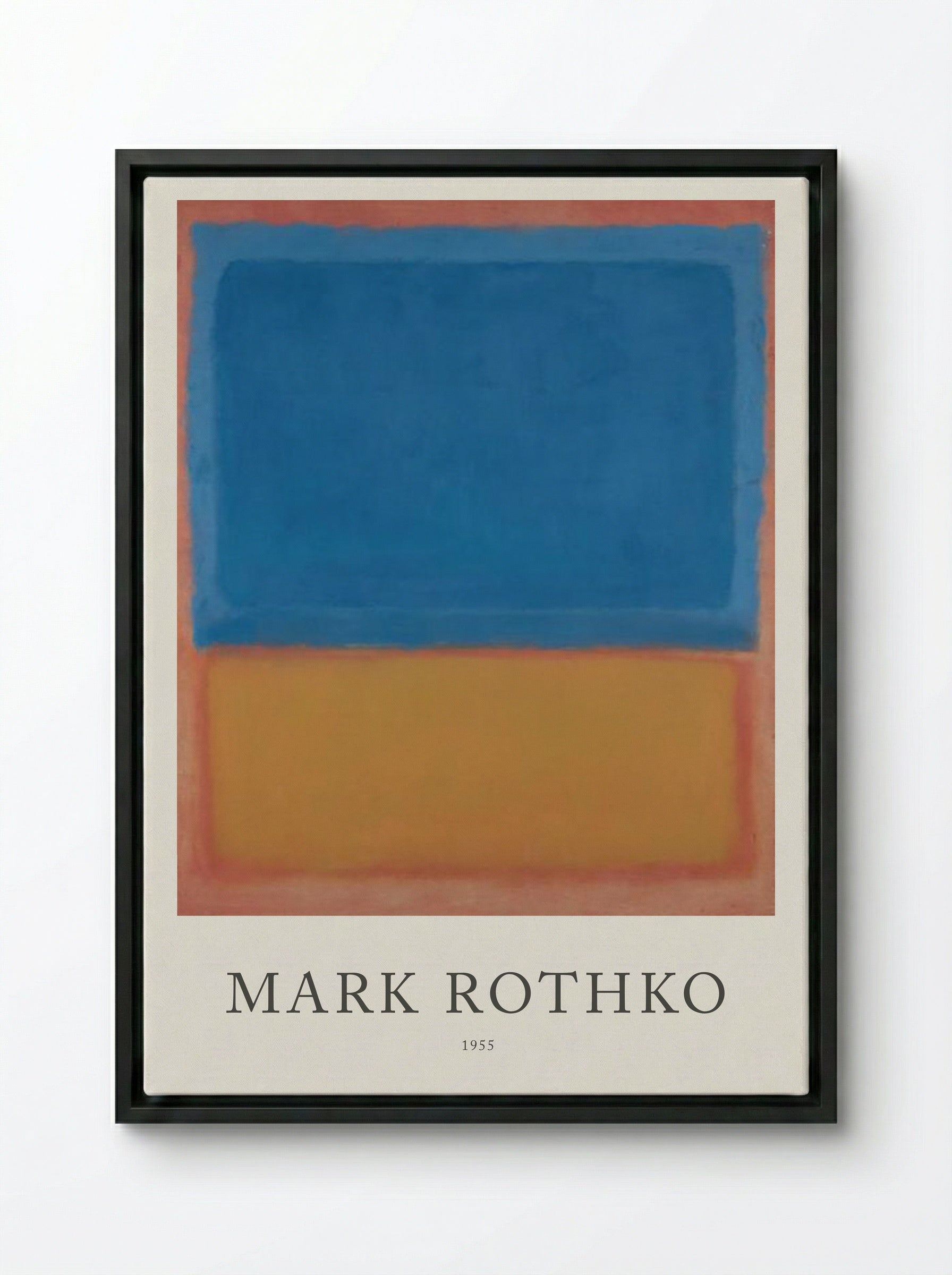 Untitled (Blue and Yellow Rectangles) - Mark Rothko - Framed Canvas Black
