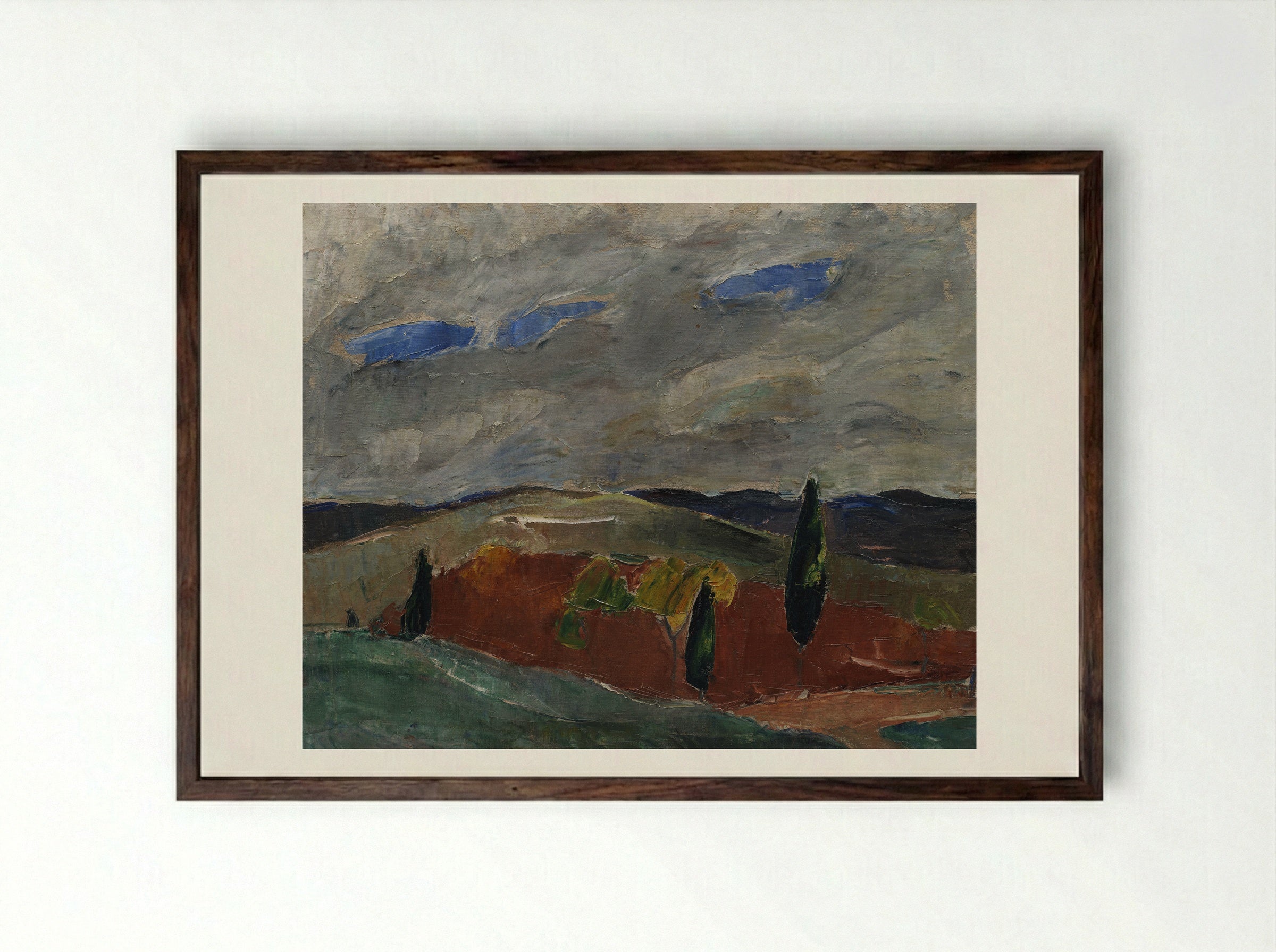 Cemetery Road in Toledo - Jens Adolf Jerichau - Framed Print Dark Wood