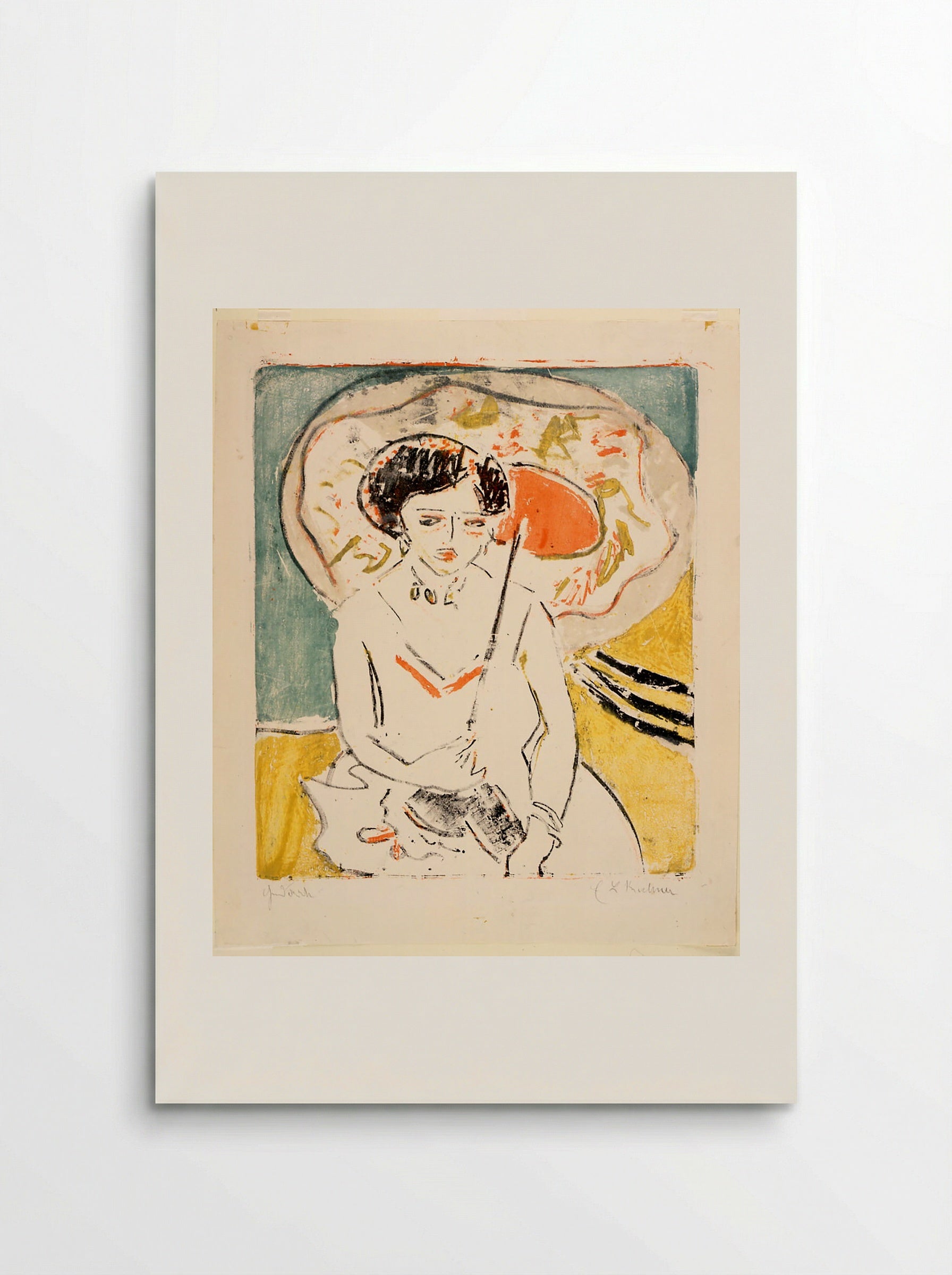 Dodo with a Japanese Umbrella - Ernst Ludwig Kirchner - Poster