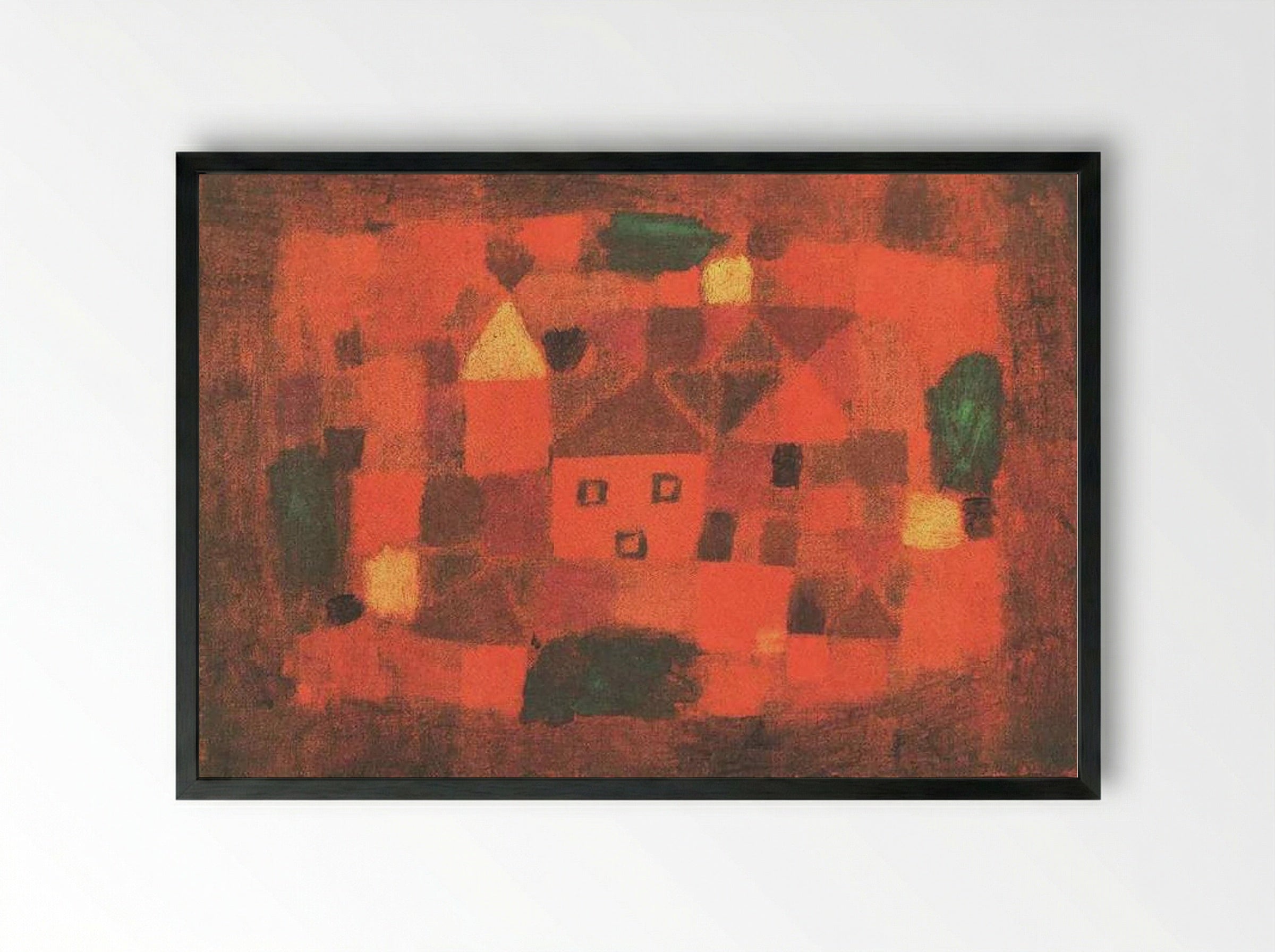 Landscape with Sunset - Paul Klee - Framed Print Black