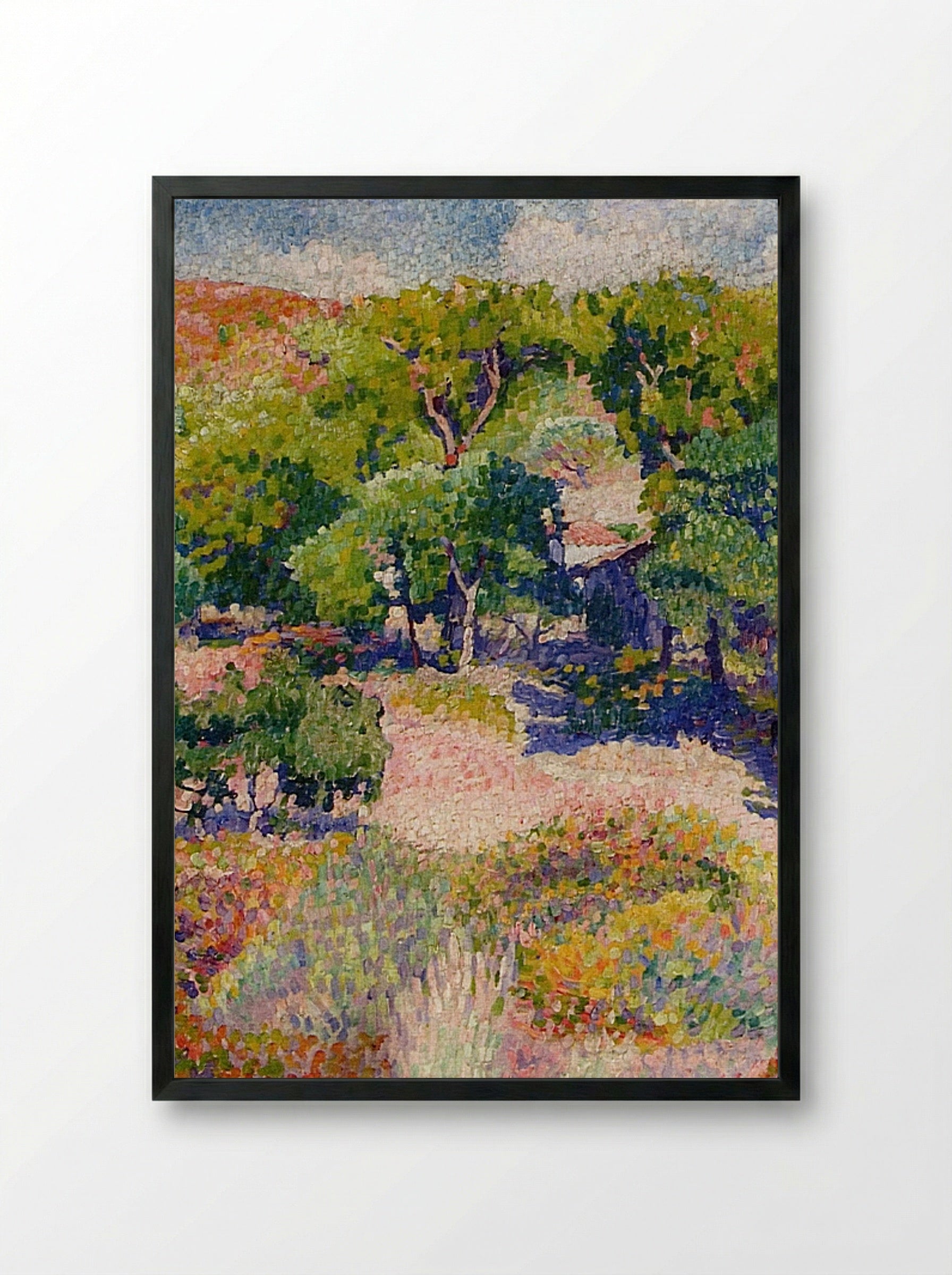 Cypresses - Henri-Edmond Cross - Framed Print Black