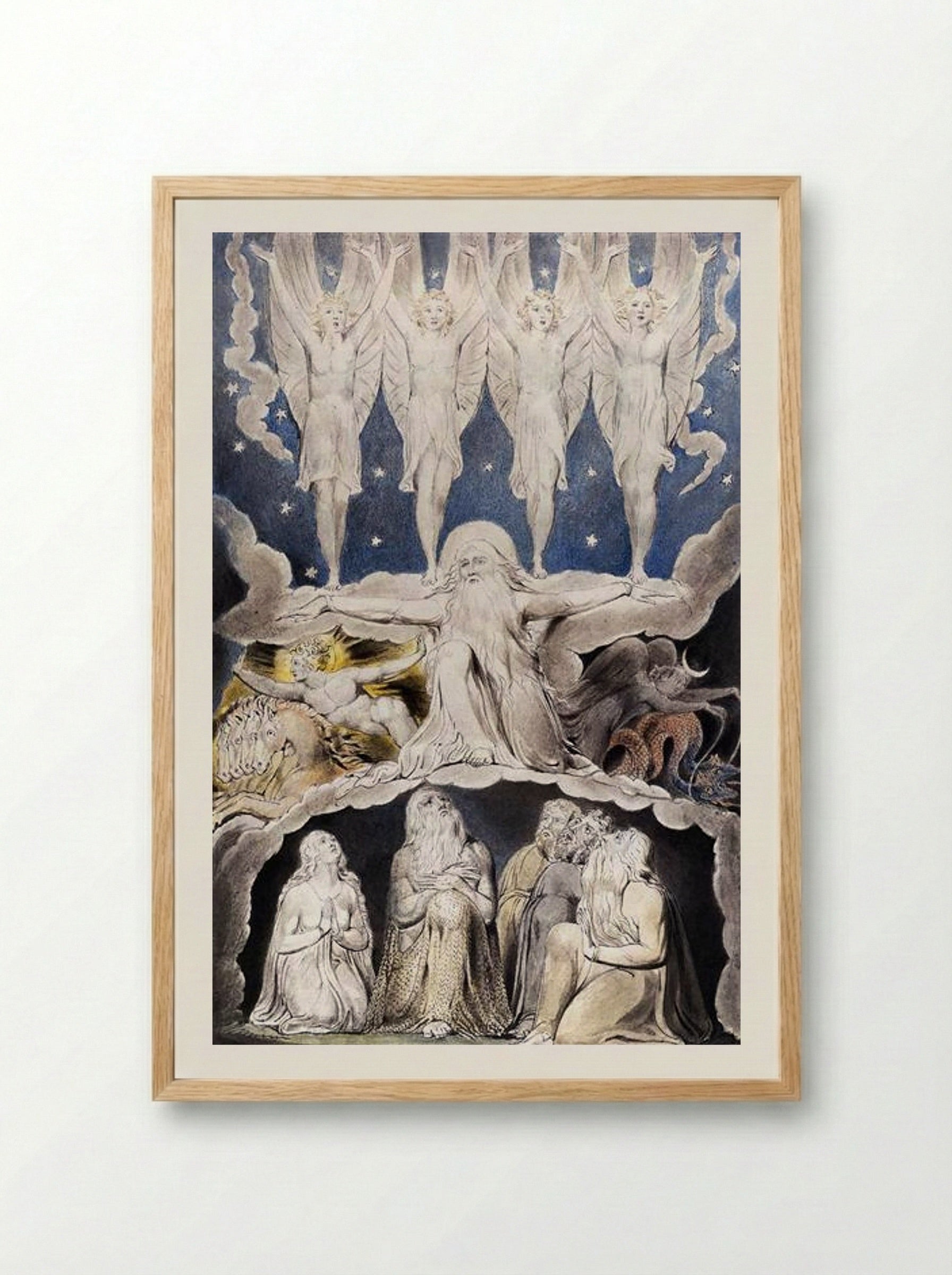 When the morning stars sang together - William Blake - Framed Print Wood