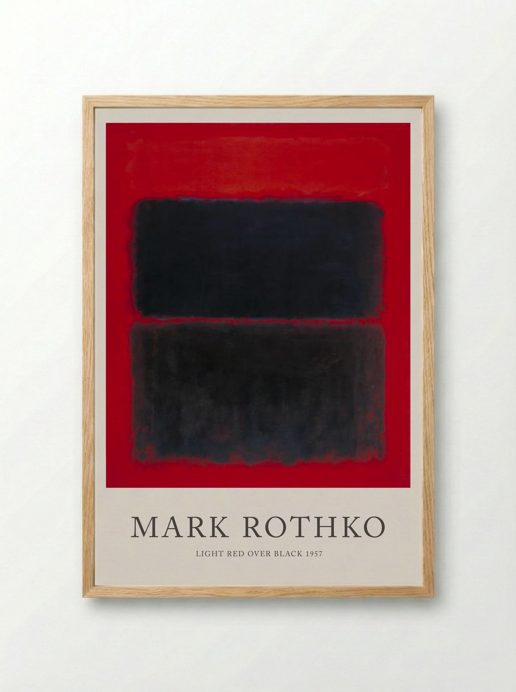 Light Red Over Black - Mark Rothko - Framed Print Wood
