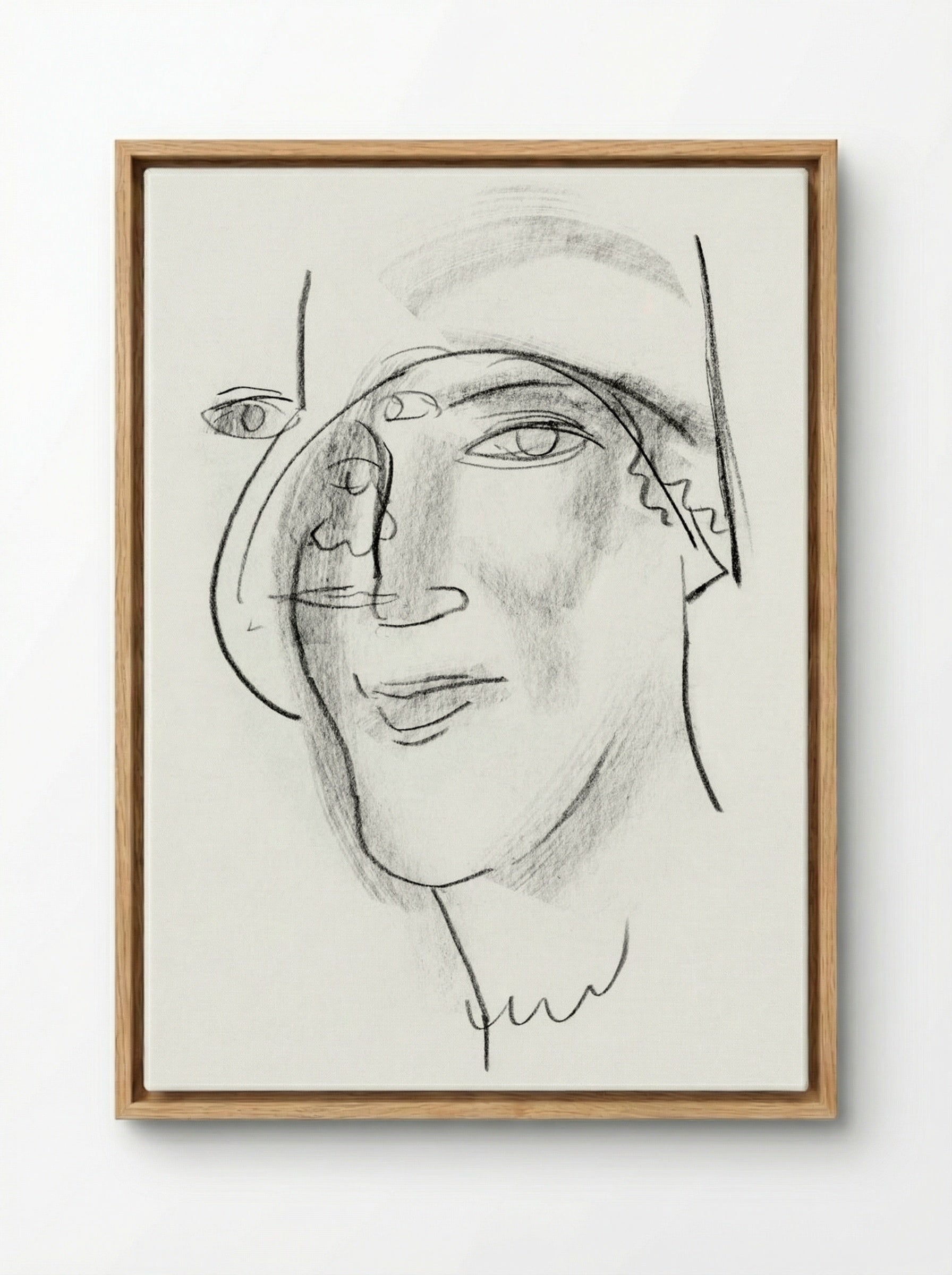 Woman's Head and Face - Leo Gestel - Framed Canvas Wood