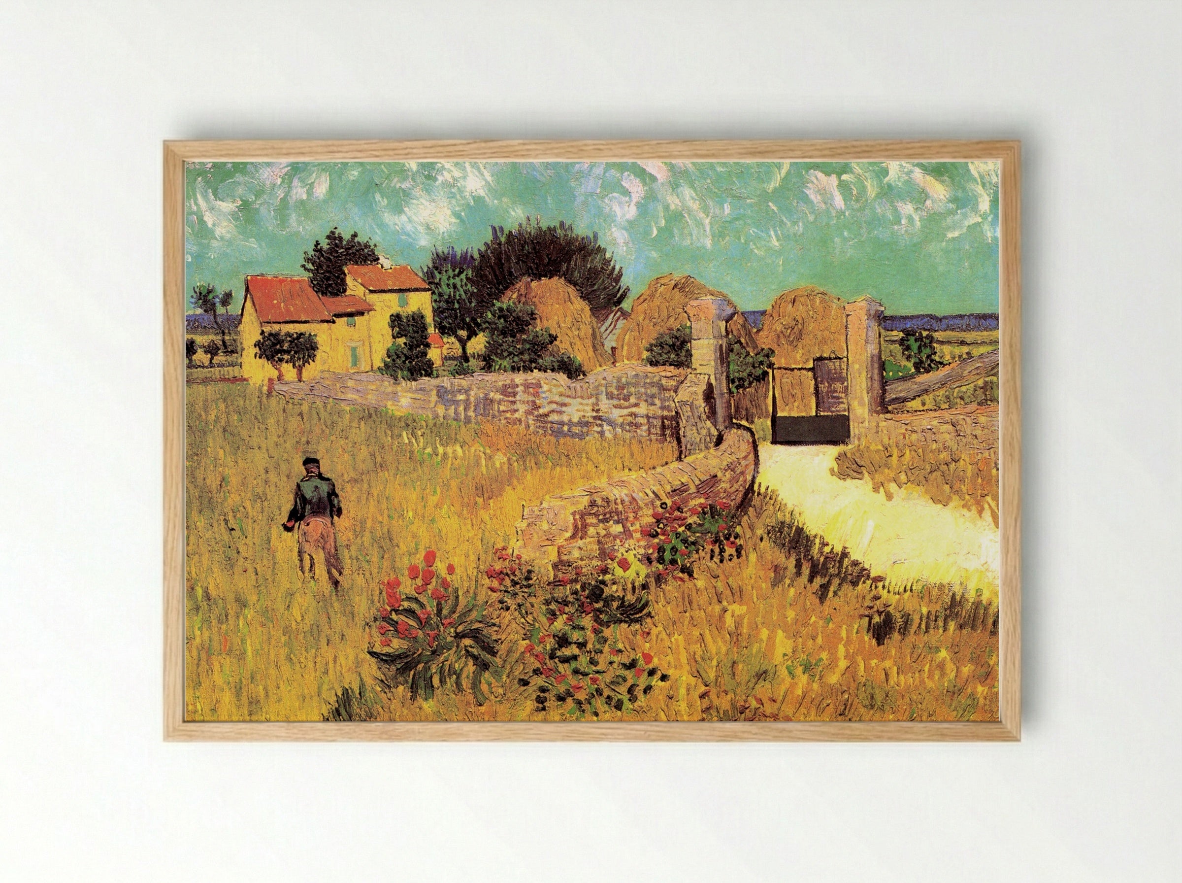Farmhouse in Provence - Vincent van Gogh - Framed Print Wood