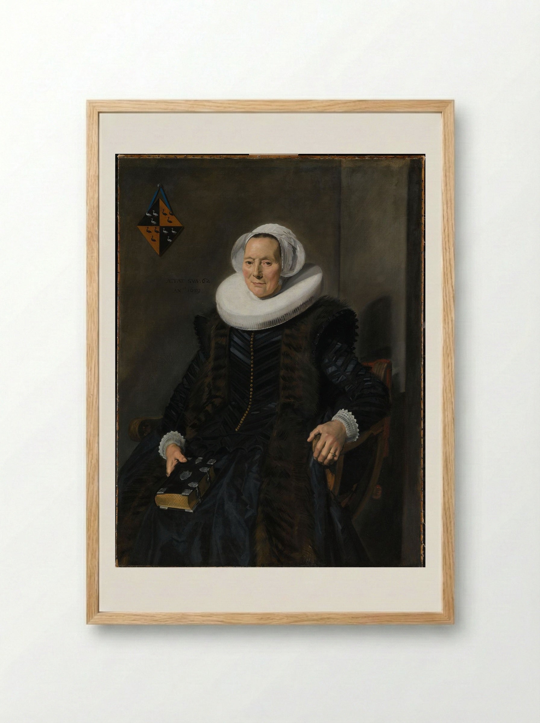 Portrait of Maritge Claesdr Vooght - Frans Hals - Framed Print Wood