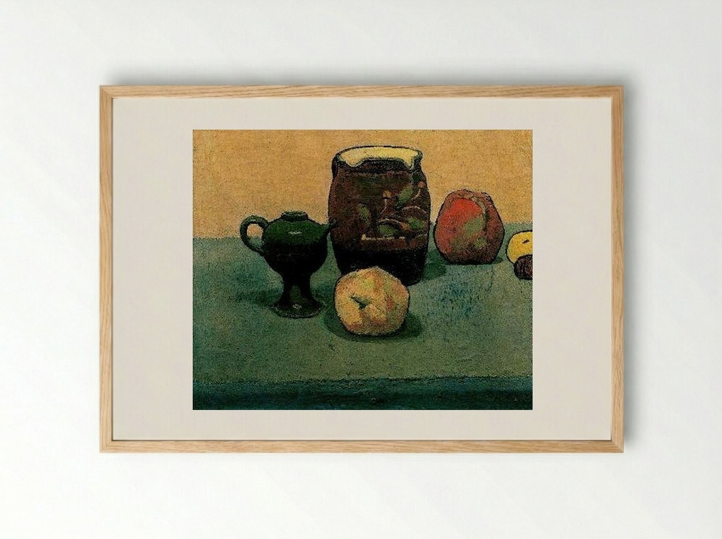 Earthware Pot and Apples - Émile Bernard - Framed Print Wood