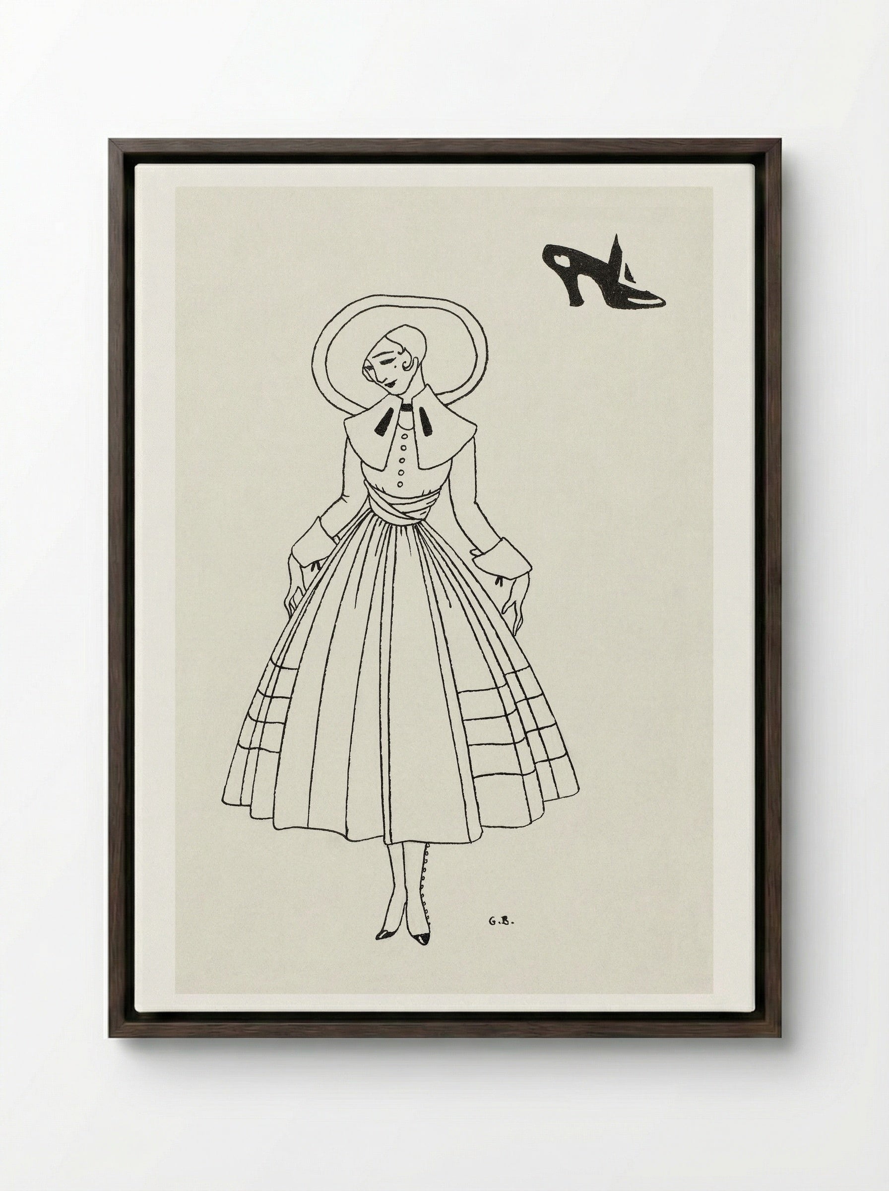No. 8, 9, p. 26 from Gazette du Bon Ton - George Barbier - Framed Canvas Dark Wood