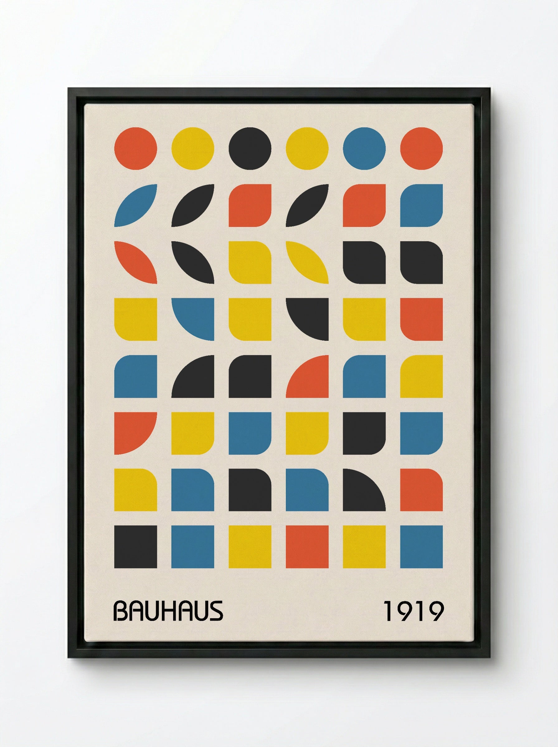 Bauhaus 1919 Geometric Colour Grid – Primary Modernist Print