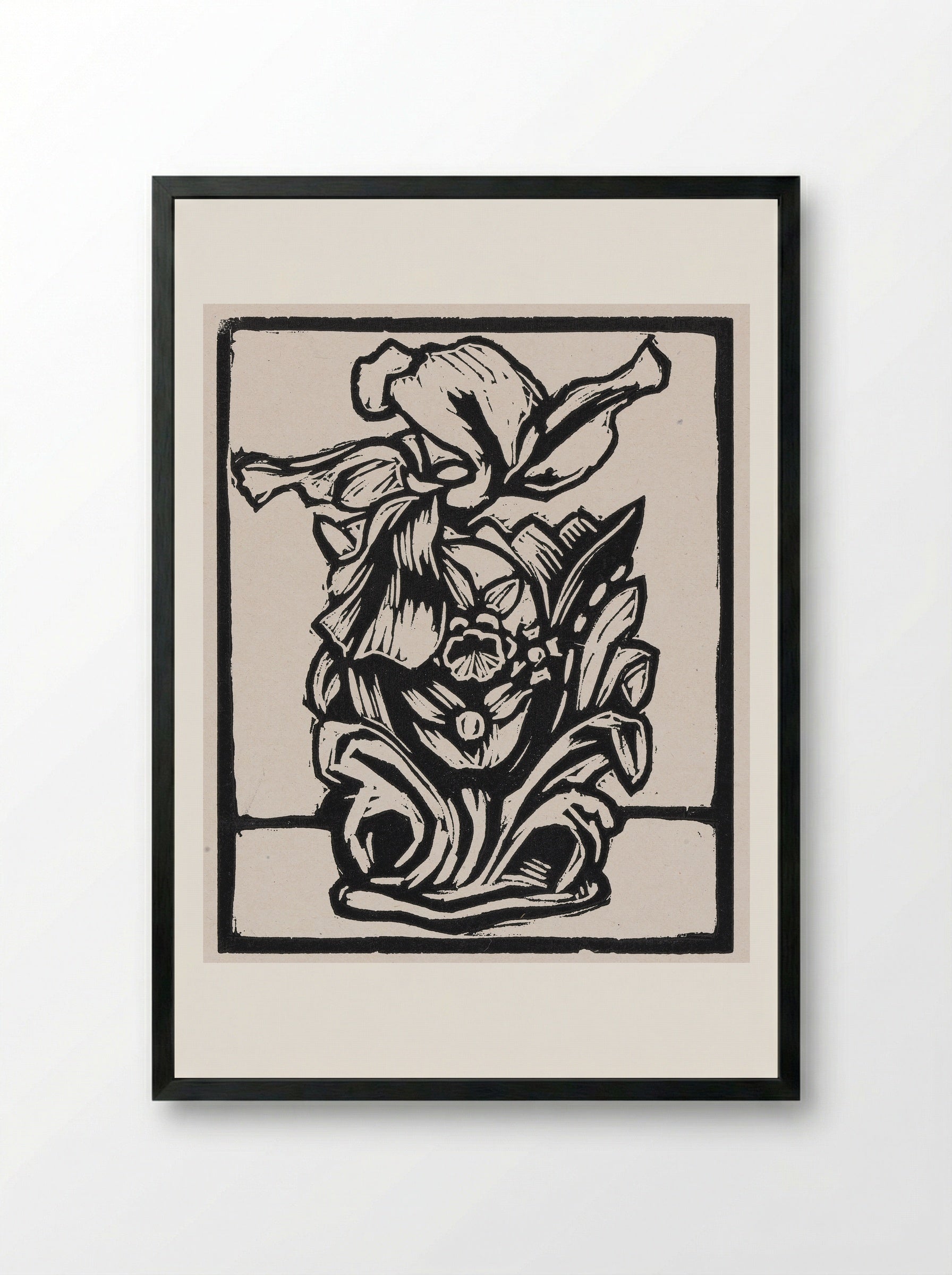 Iris in Vase - Fine Art Print - Framed Print Black