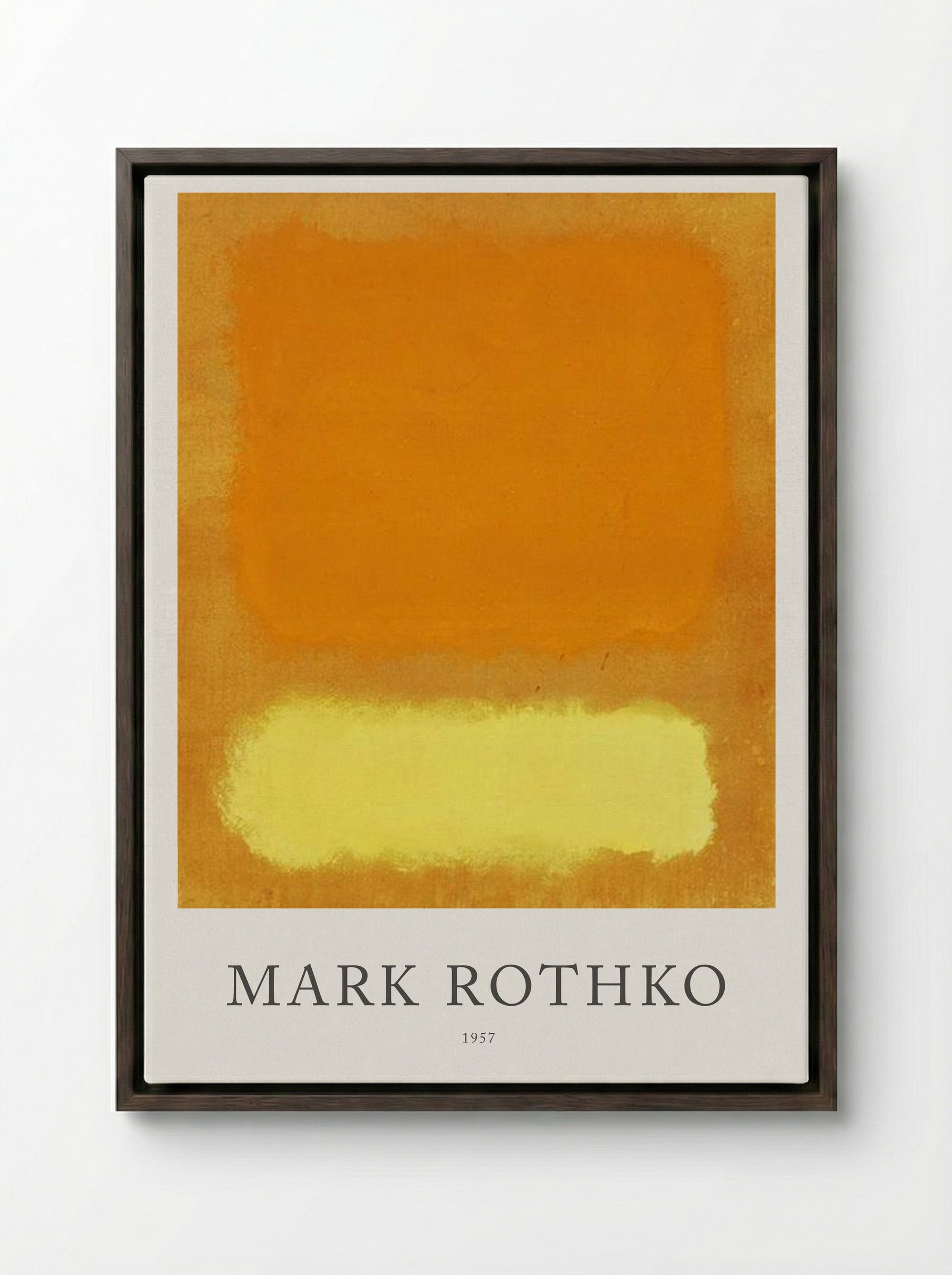 Untitled (Orange and Yellow) - Mark Rothko - Framed Canvas Dark Wood