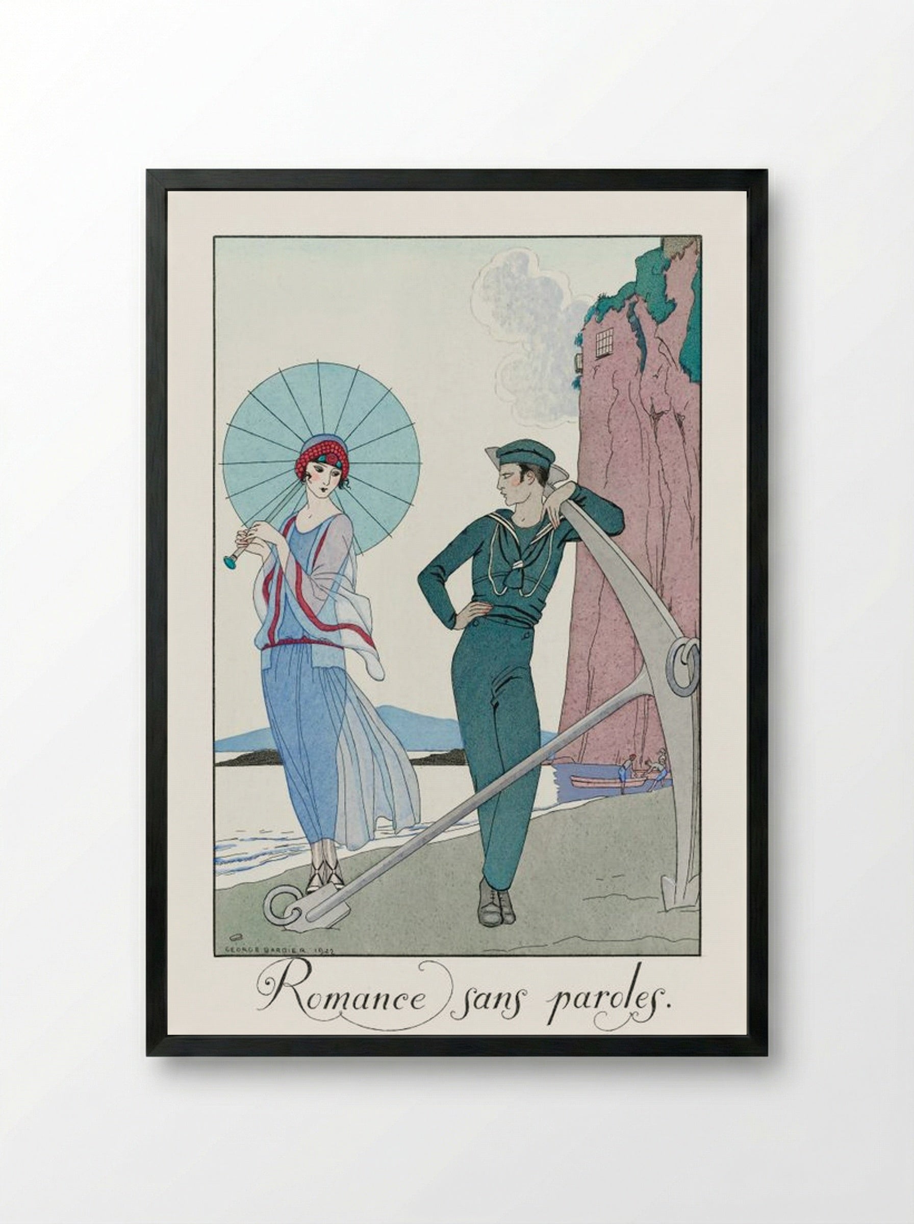 Romance sans paroles - George Barbier - Framed Print Black