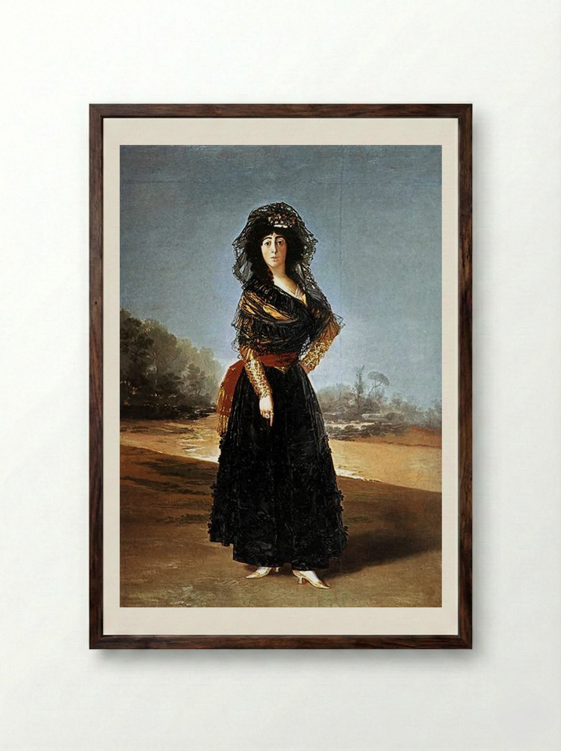 The Duchess of Alba - Francisco Goya - Framed Print Dark Wood