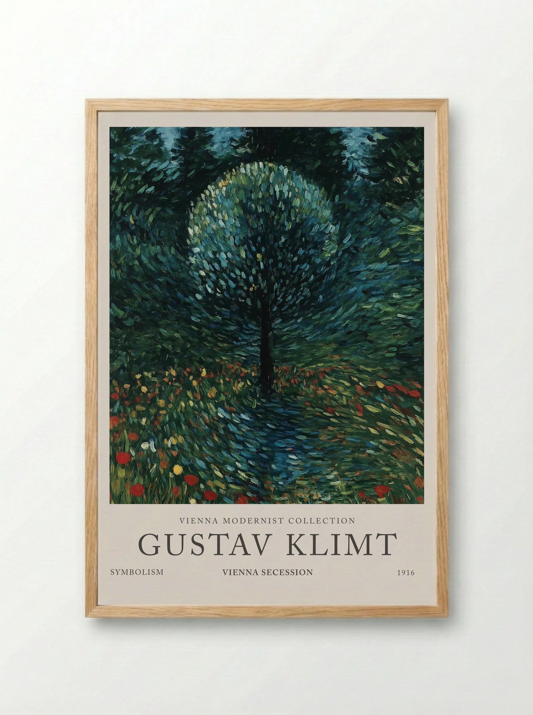 Orchard Tree in Bloom - Gustav Klimt - Framed Print Wood