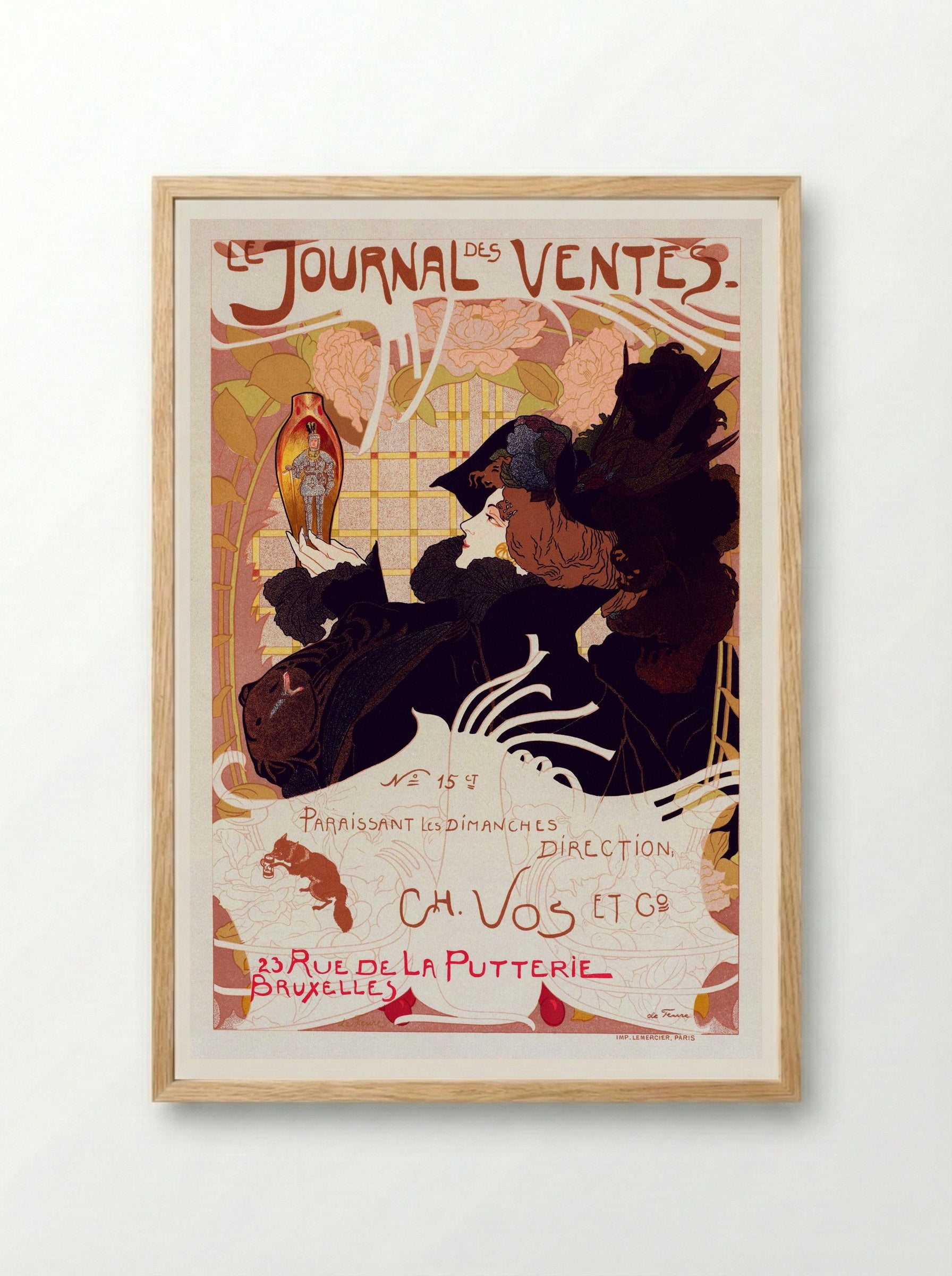 Le Journal des Ventes - Georges de Feure - Framed Print Wood