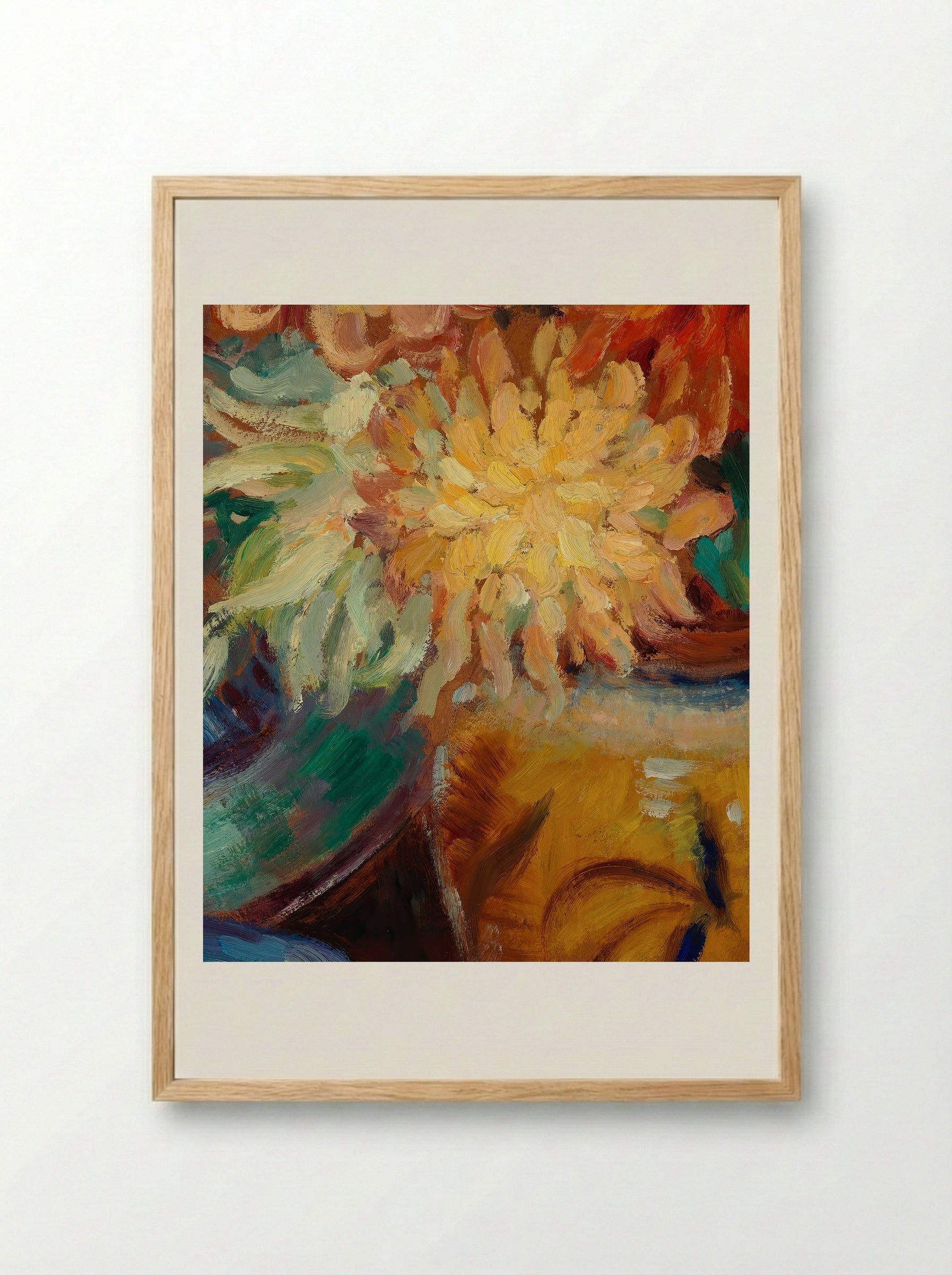 Chrysanthemums - Alfred William Finch - Framed Print Wood