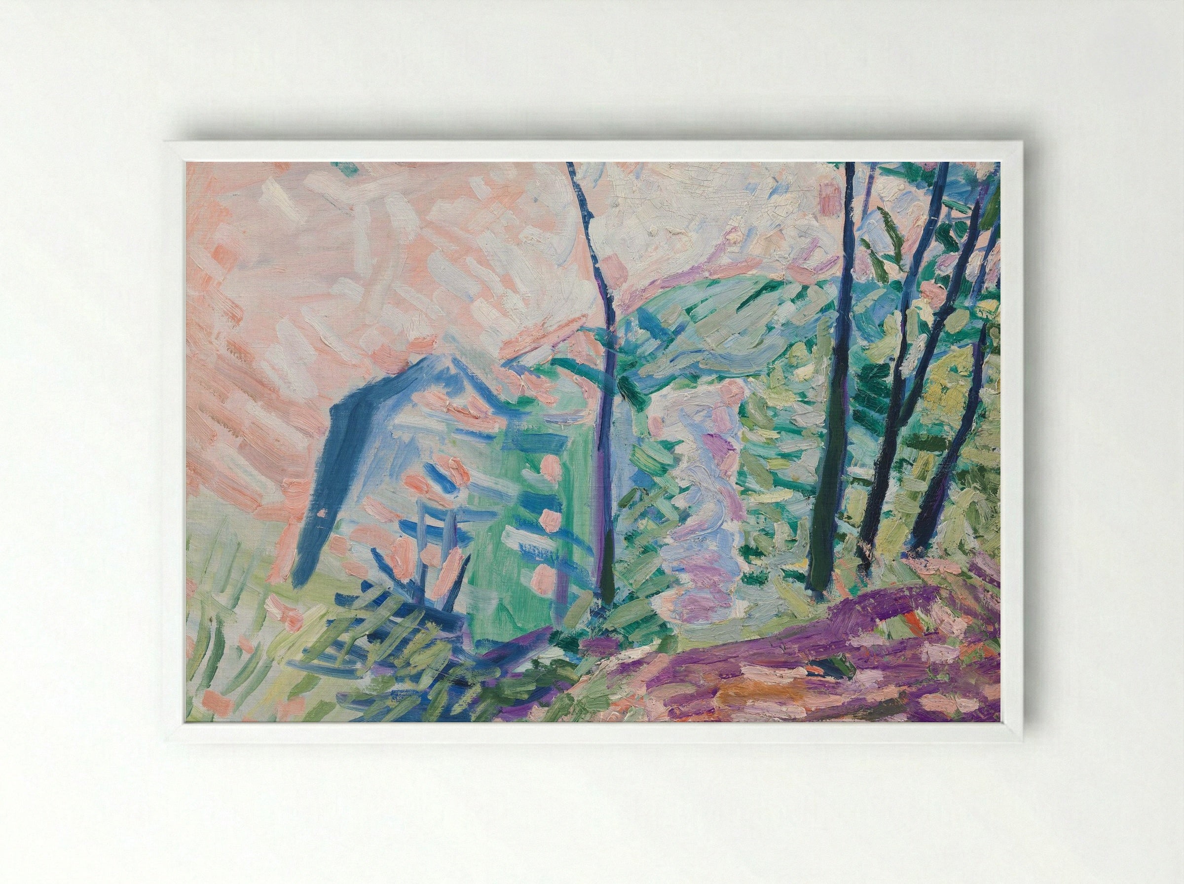 Forest by Lake Bagsværd - Niels Larsen Stevns - Framed Print White