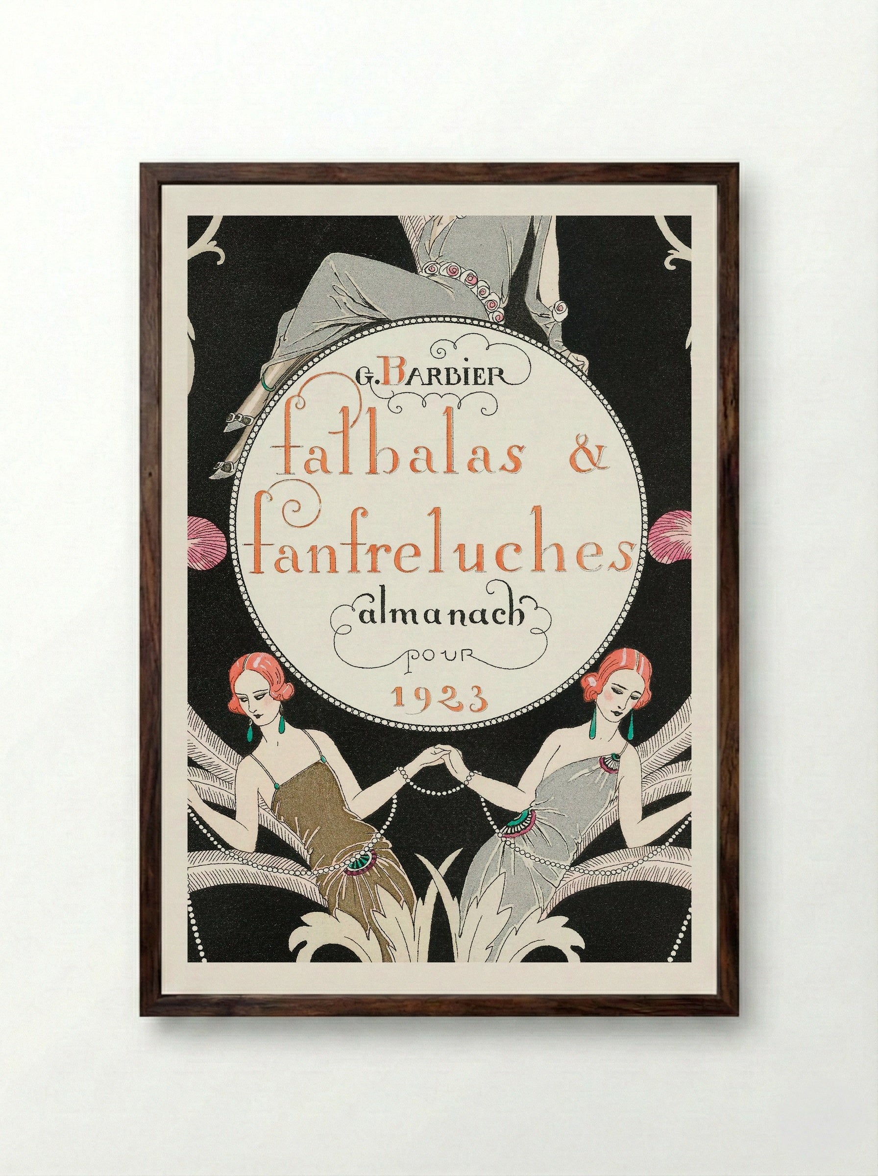 Falbalas et Fanfreluches - George Barbier - Framed Print Dark Wood
