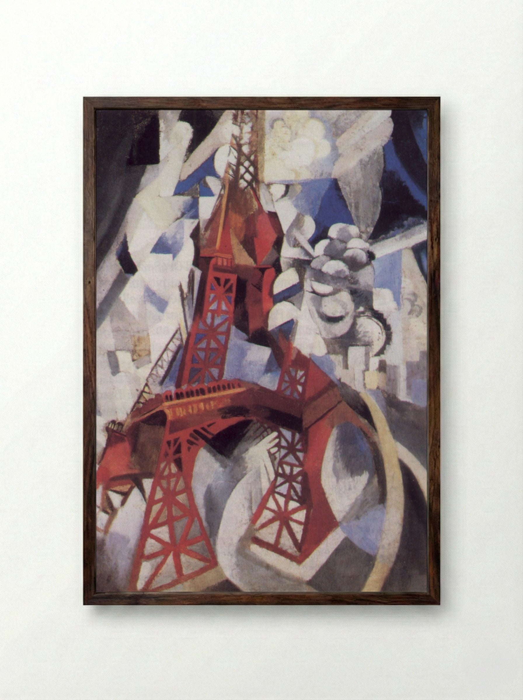 The Red Tower - Robert Delaunay - Framed Print Dark Wood