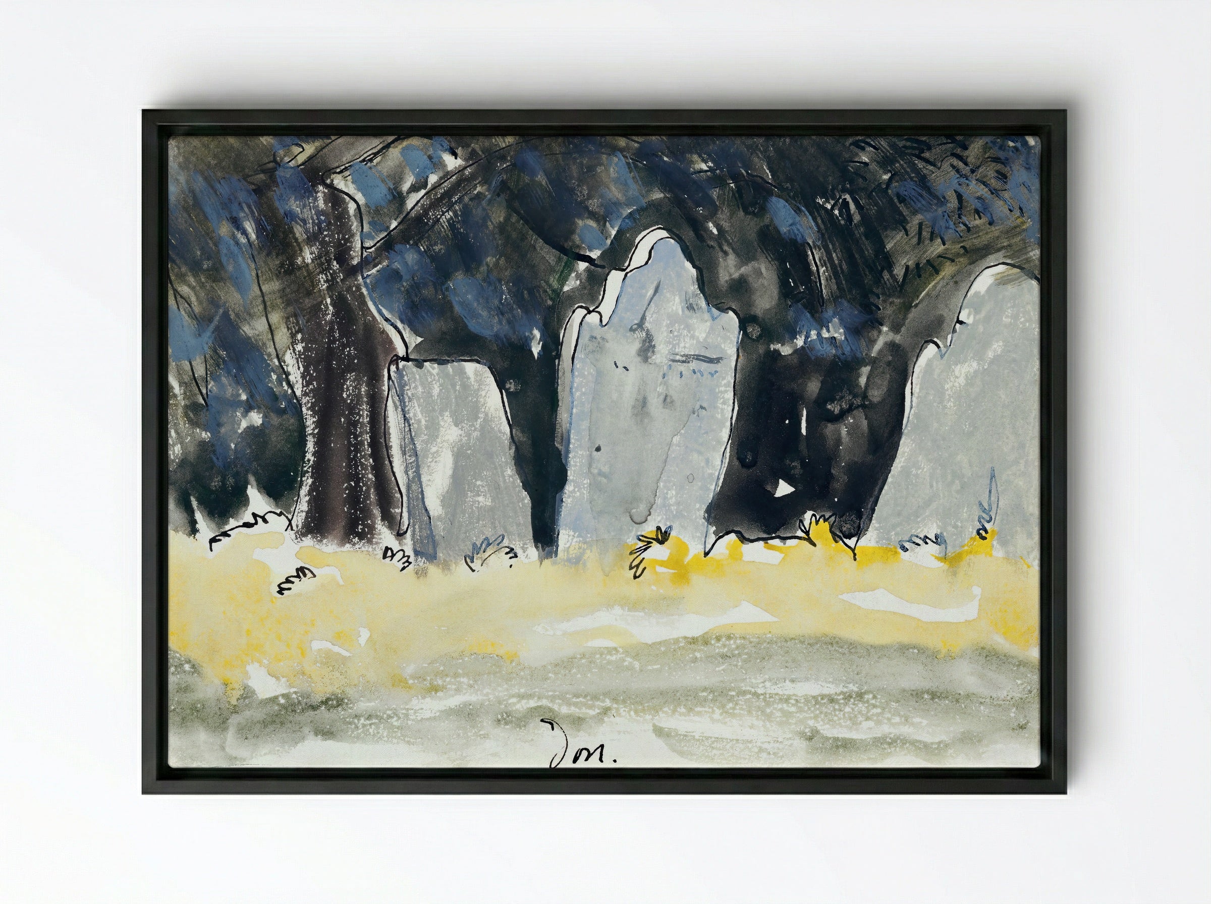 Old Tombstones - Arthur Dove - Framed Canvas Black