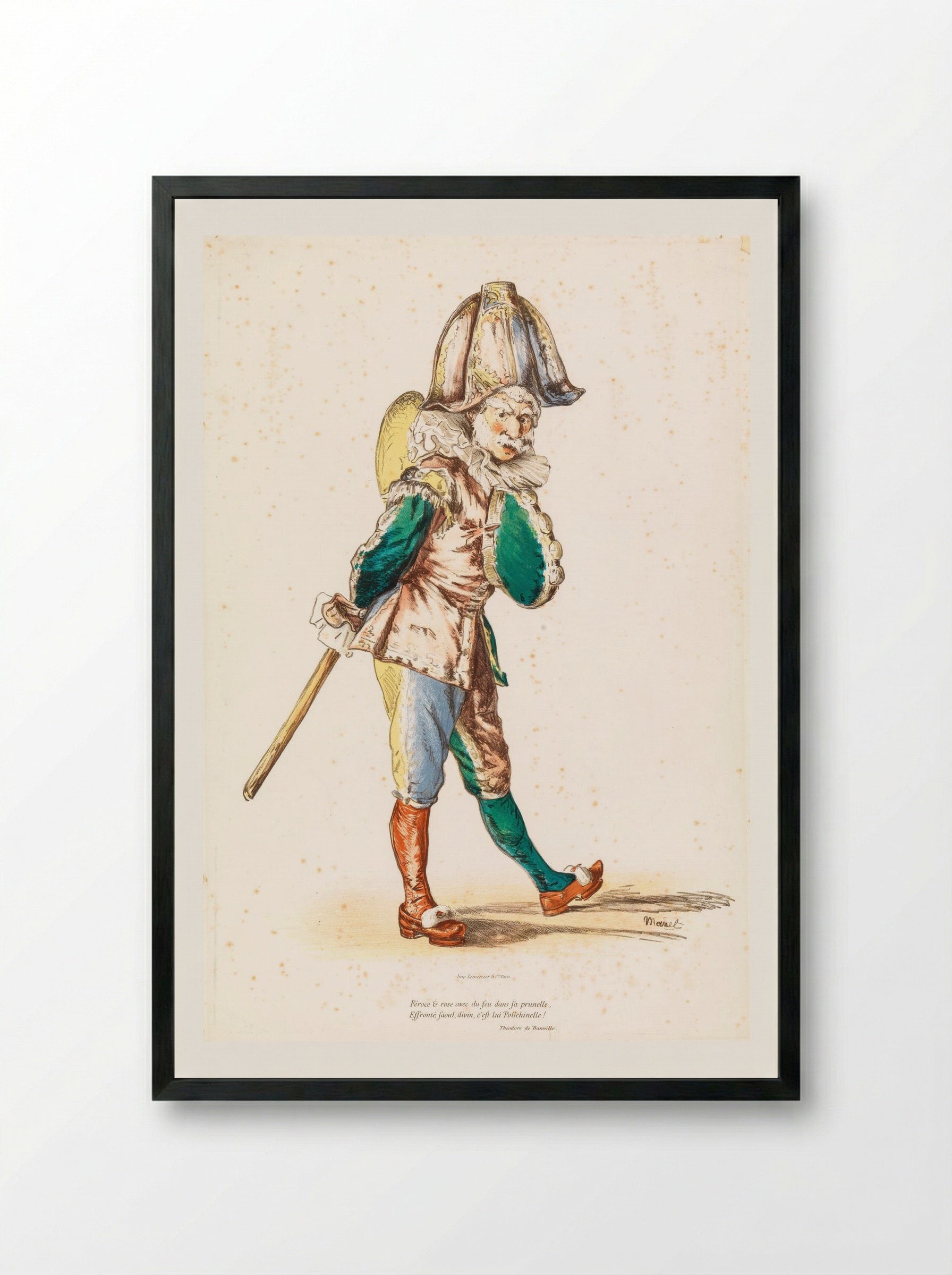 Polichinelle - Édouard Manet - Framed Print Black