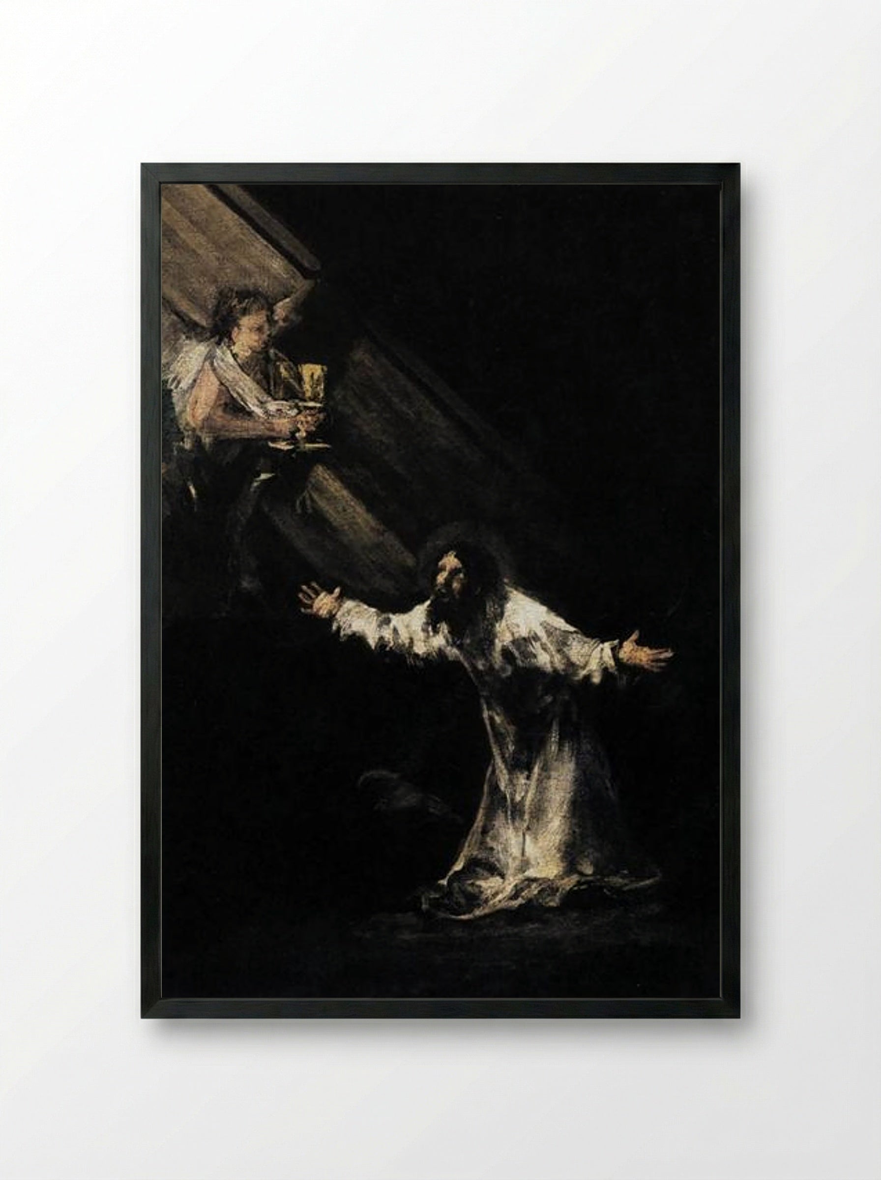 Christ on the Mount of Olives - Francisco Goya - Framed Print Black