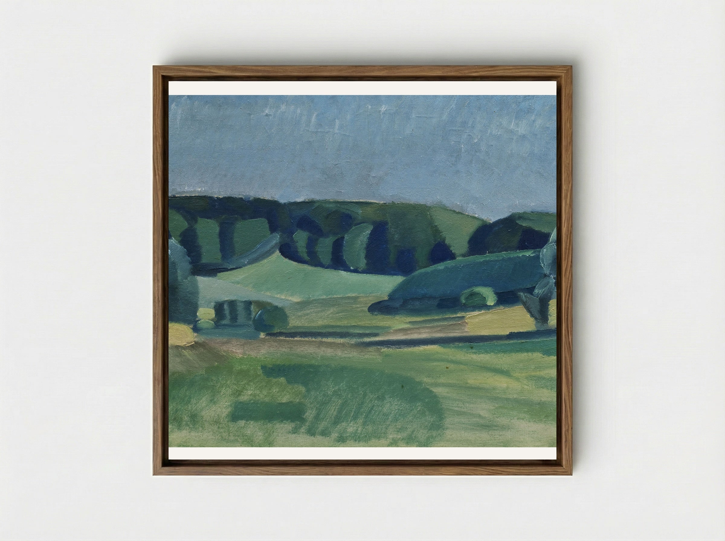 Landscape with Green Fields - Harald Giersing - Framed Canvas Wood