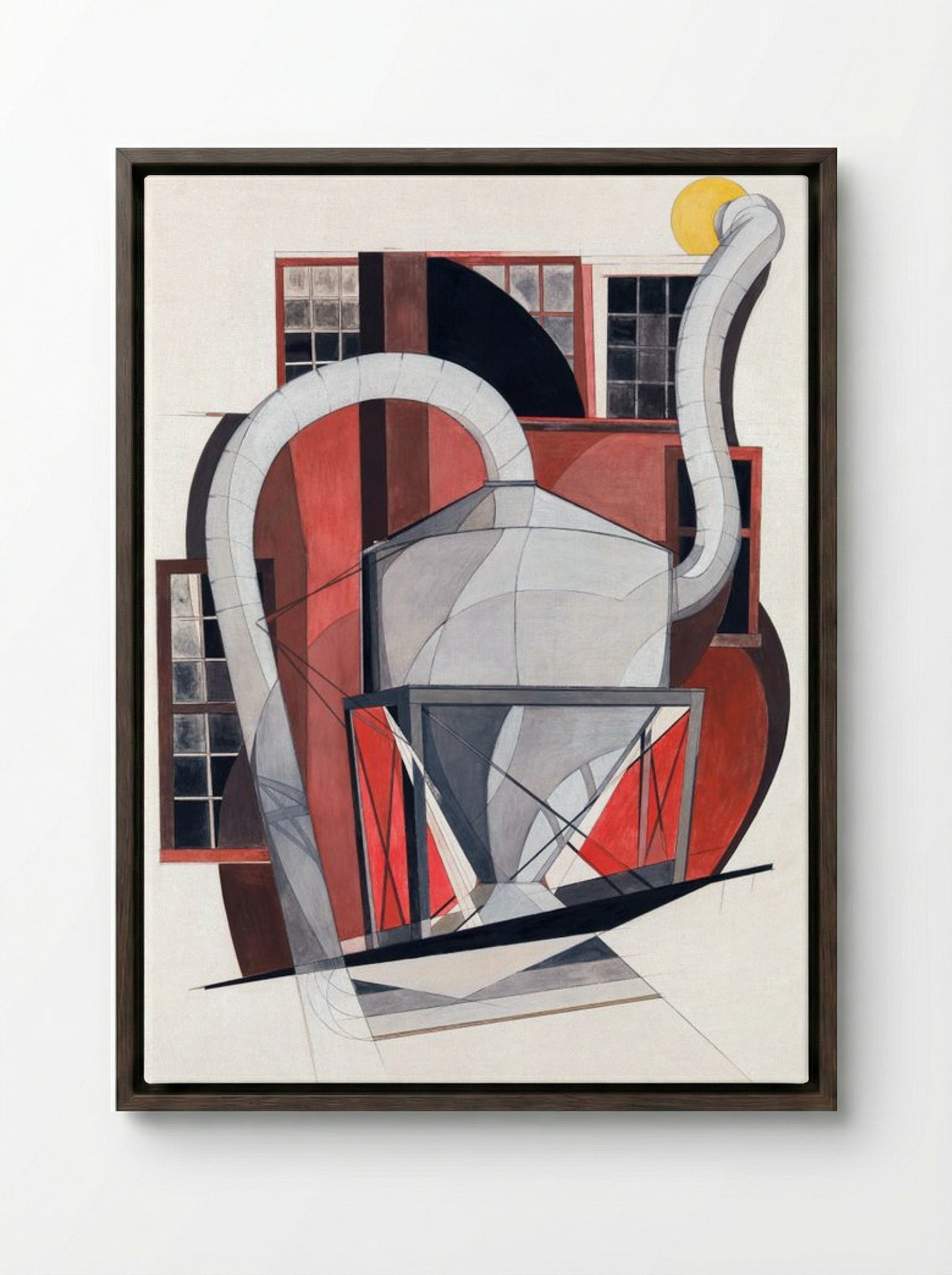Machinery - Charles Demuth - Framed Canvas Dark Wood