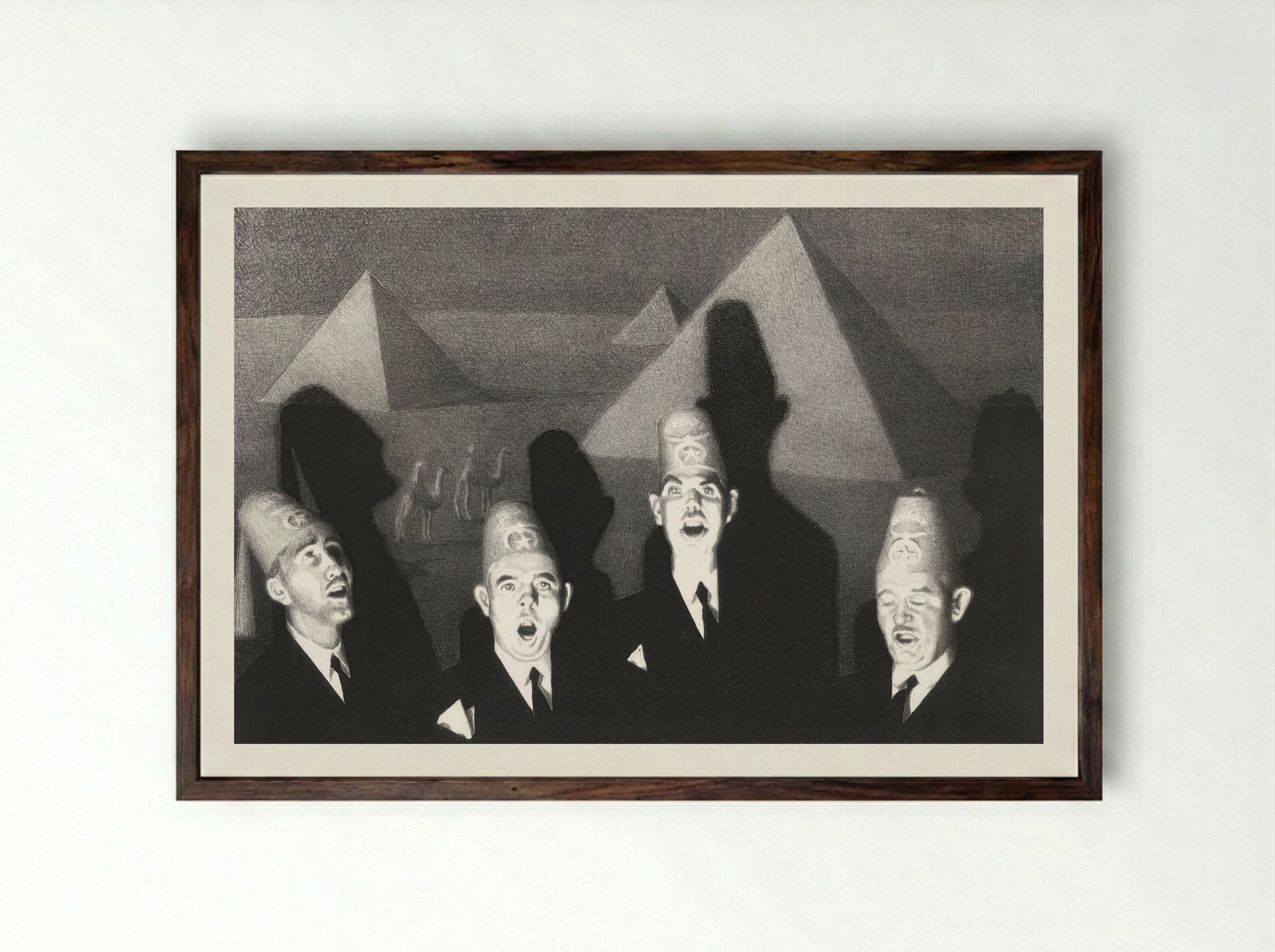 Shriner's Quartet - Grant Wood - Framed Print Dark Wood