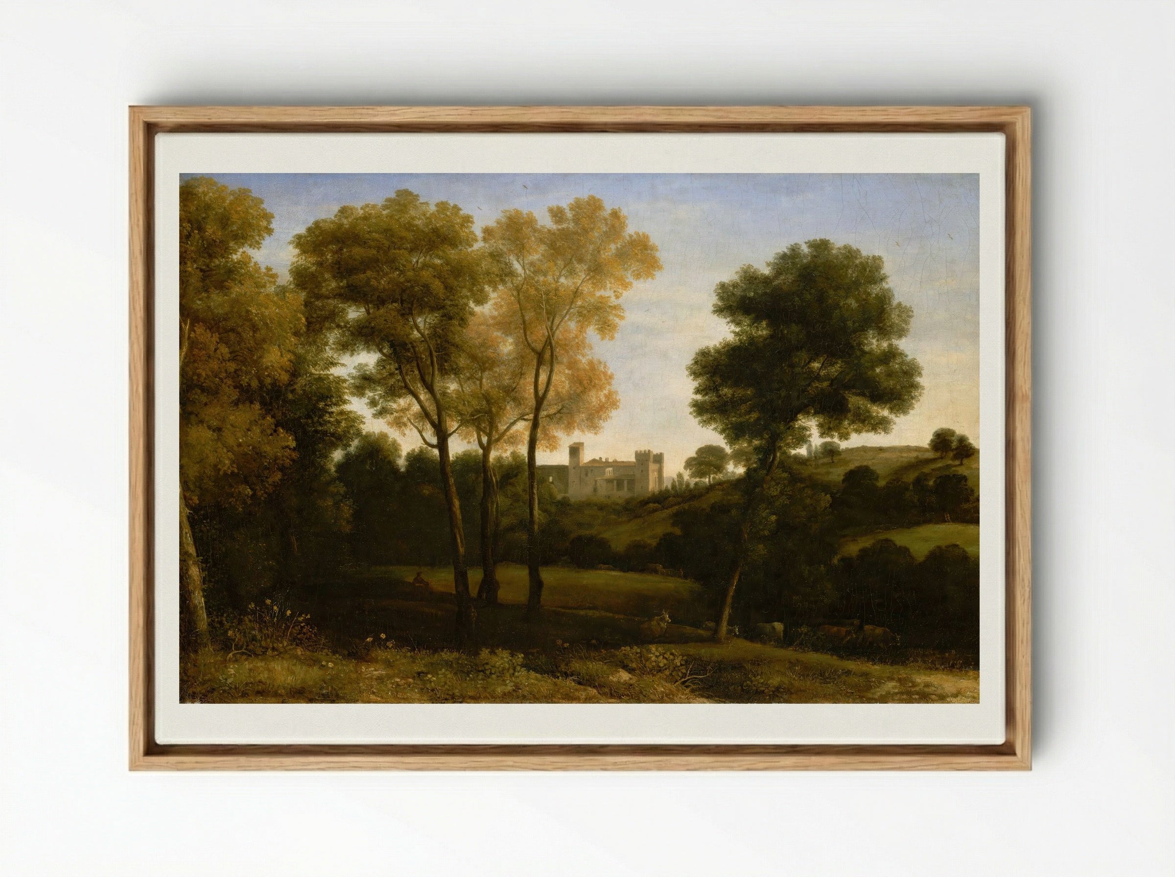View of La Crescenza - Claude Lorrain - Framed Canvas Wood