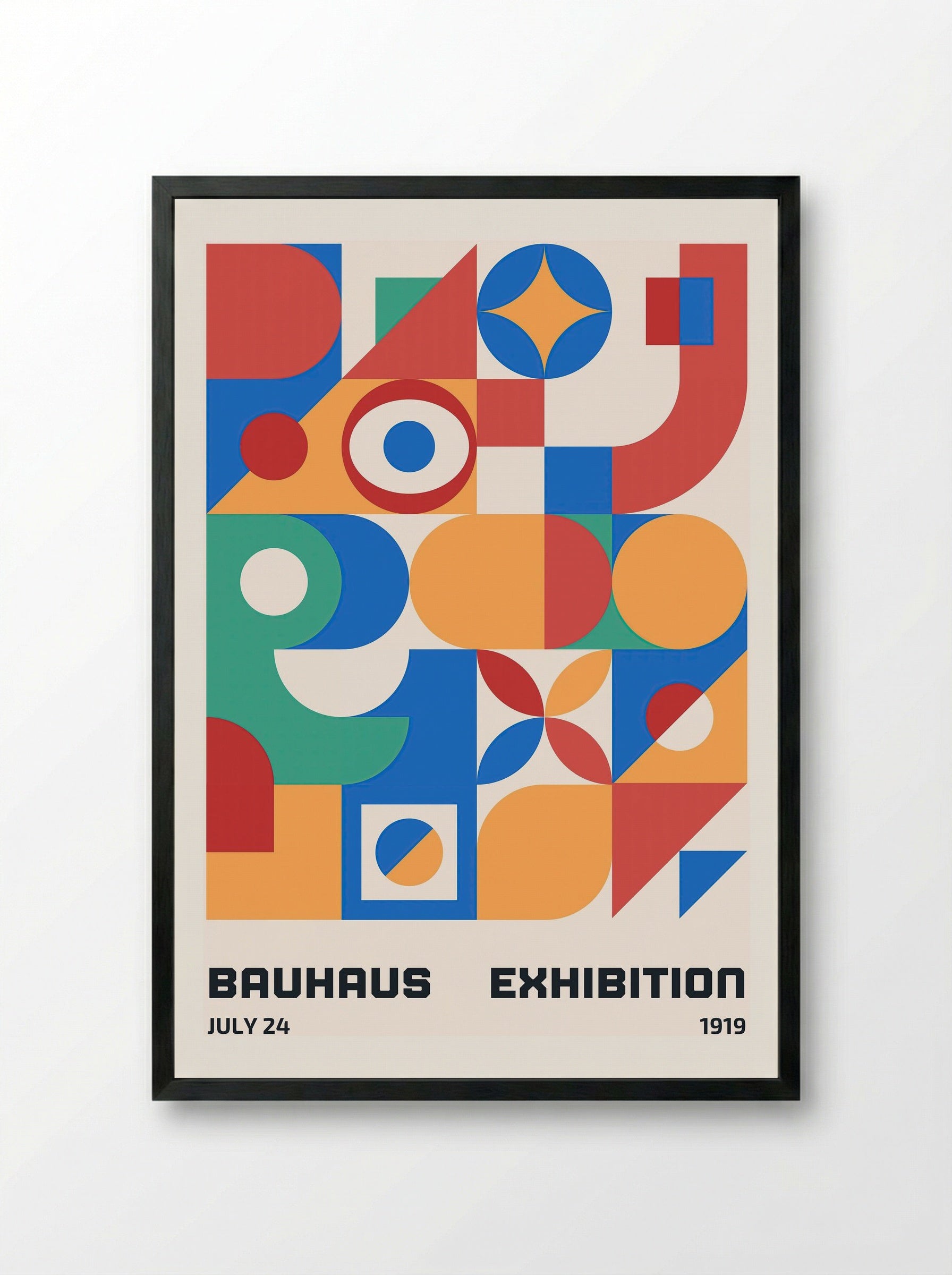 Bauhaus Multiform Collage – 1919 Exhibition Poster - Framed Print Black