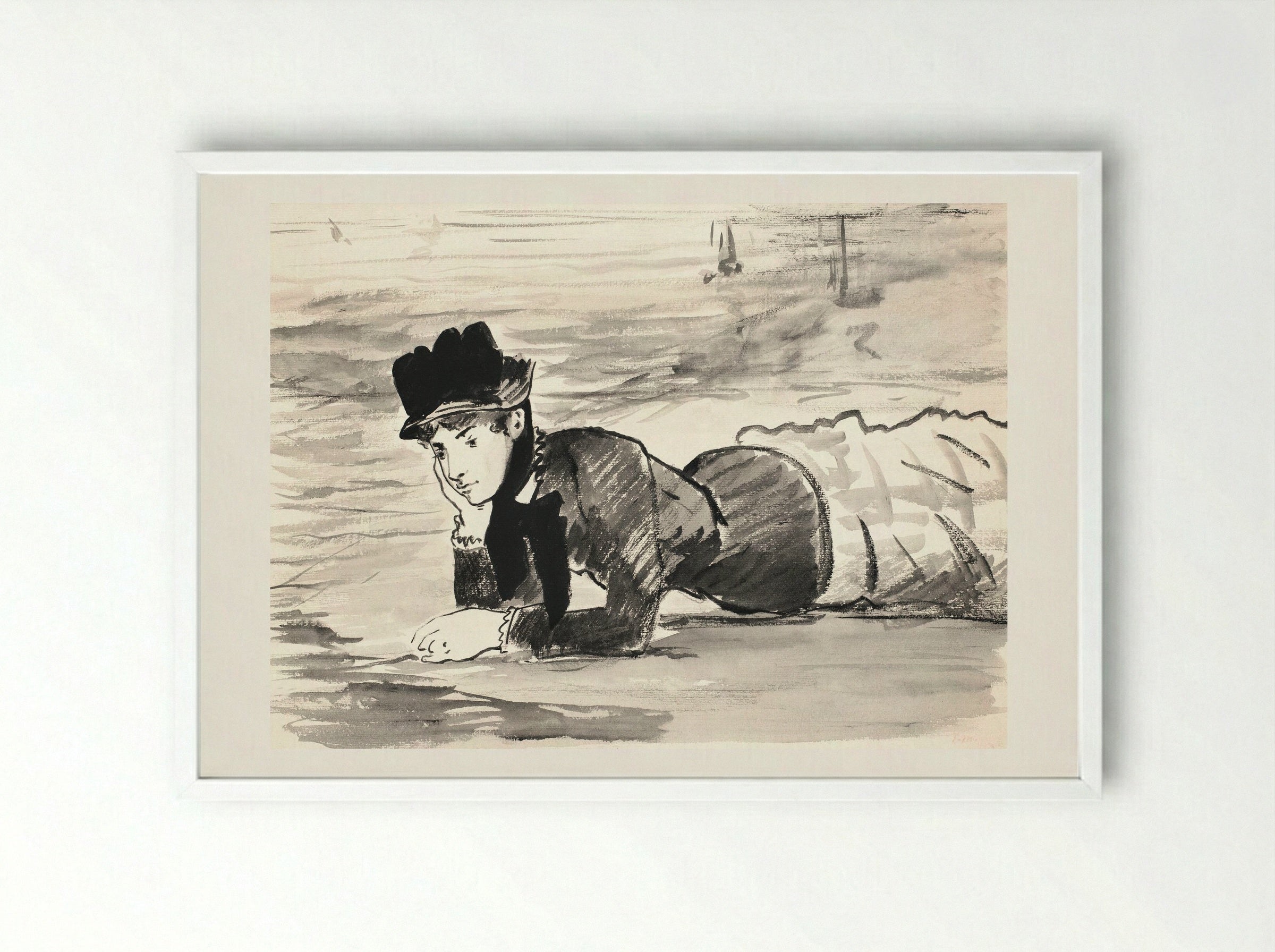 Annabel Lee - Édouard Manet - Framed Print White