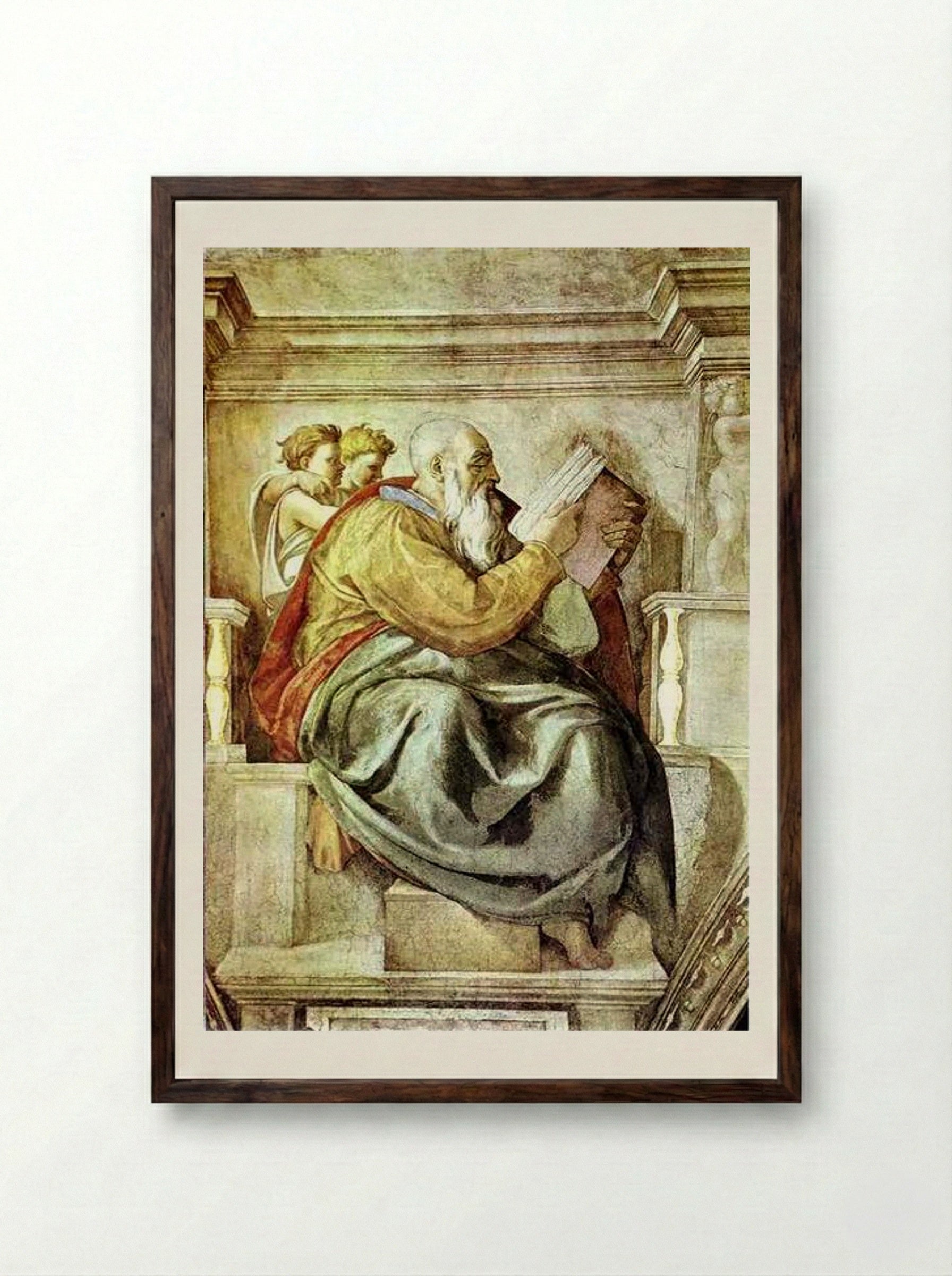 The Prophet Zechariah - Michelangelo - Framed Print Dark Wood