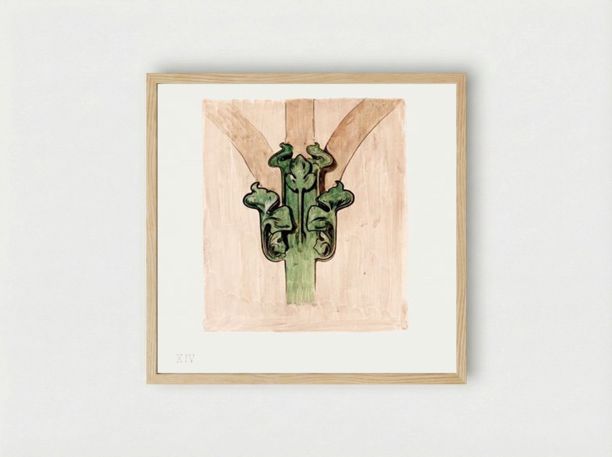 Capital Applied to the Columns of the Facade of the Fouquet Boutique - Alphonse Mucha - Framed Print Wood