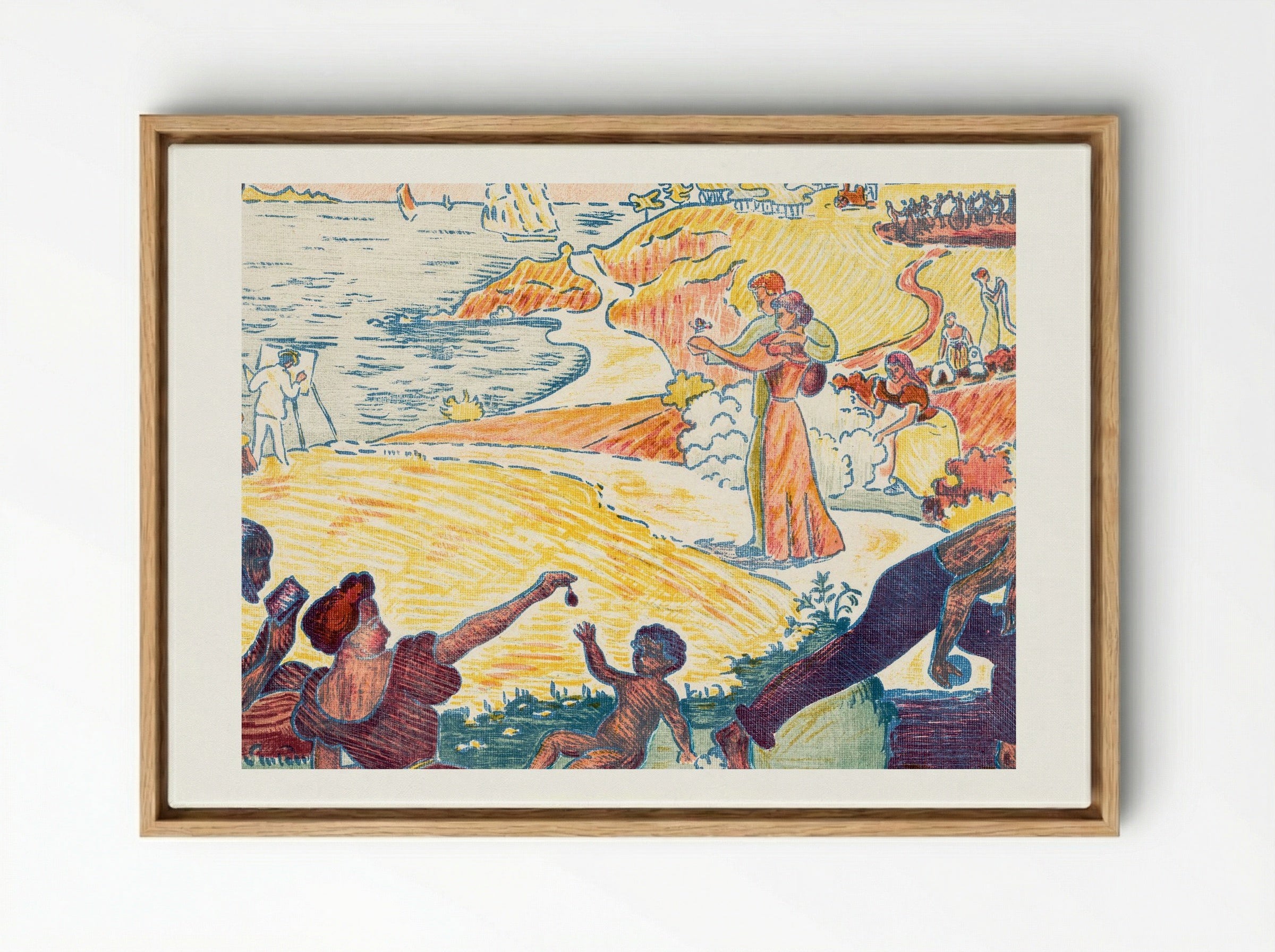 Harmonious Times - Paul Signac - Framed Canvas Wood