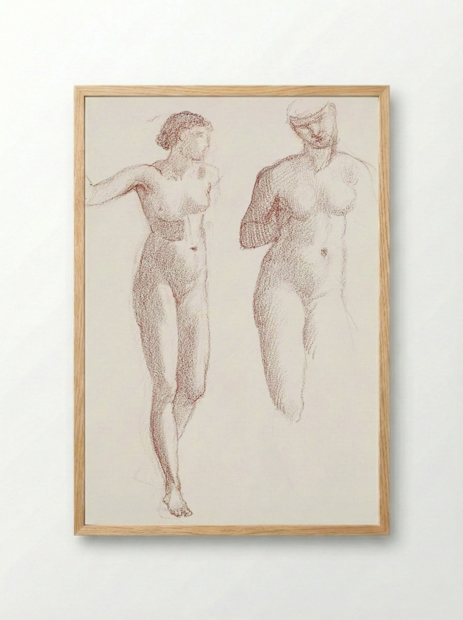 Cupid and Psyche - Female Nude - Two Studies - Edward Burne-Jones - Framed Print Wood