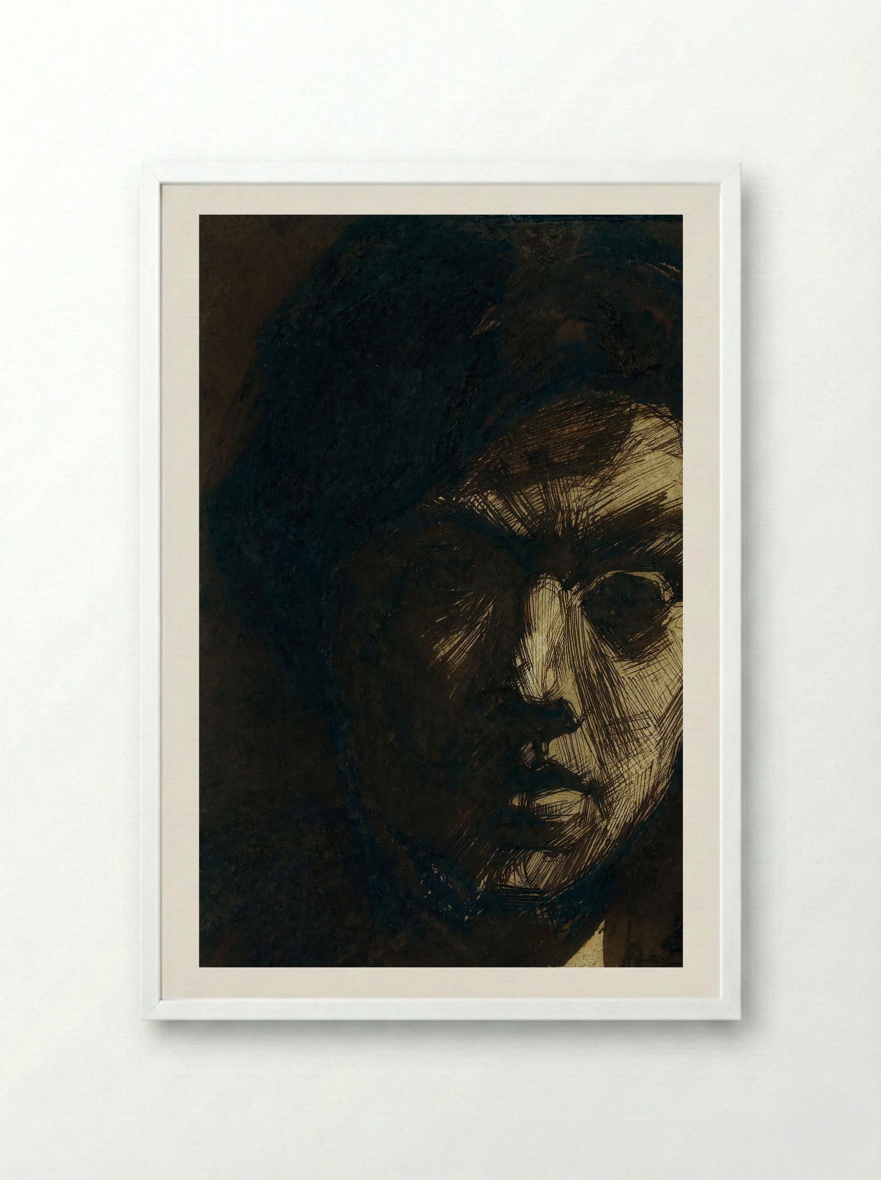 Self-Portrait of the Painter Jan Toorop - Jan Toorop - Framed Print White