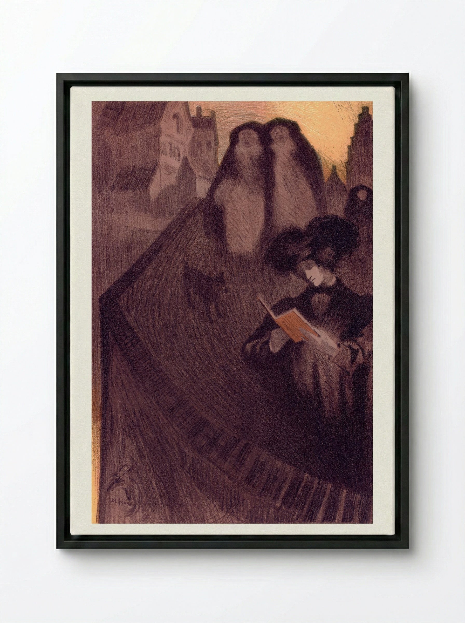 Original Design for Les Maîtres de l'Affiche - Georges de Feure - Framed Canvas Black